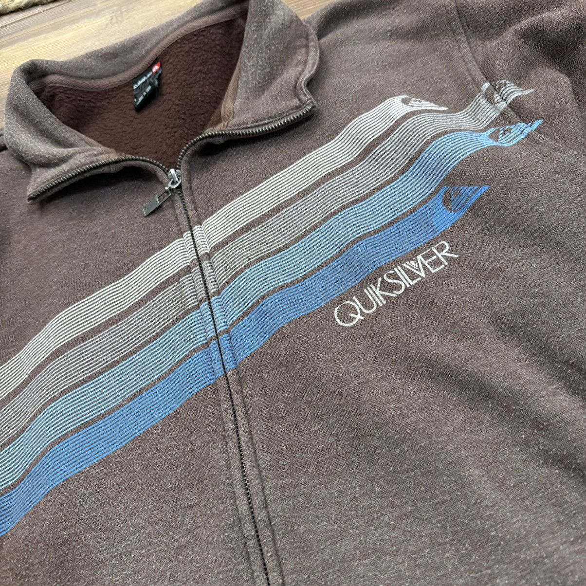 Other Vintage Brown Quiksilver Zip Up Surf Sweatshirt Size US L / EU 52-54 / 3 - 2 Thumbnail