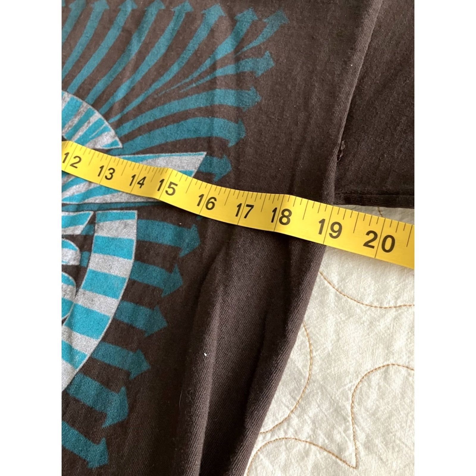 Vans VANS T-Shirt Two Sided Large Swirl Logo Gray Teal Womens L Brown Accent Logo Short Sleeve Crew Neck Shirt Size L / US 10 / IT 46 - 3 Thumbnail