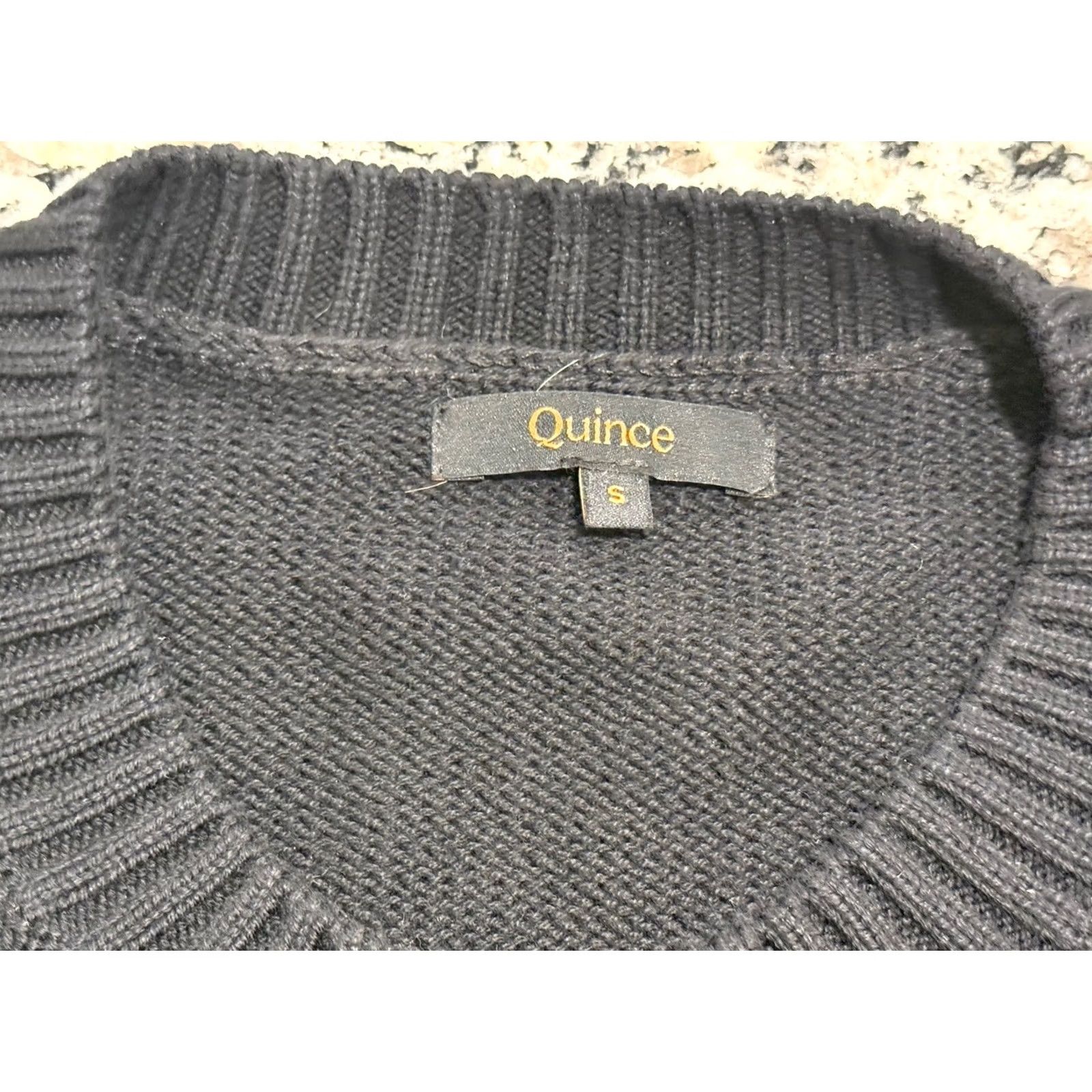 Quince Quince Sweater Crew Neck 100% Organic Cotton Womens Large Black Vintage No Size S / US 4 / IT 40 - 2 Thumbnail