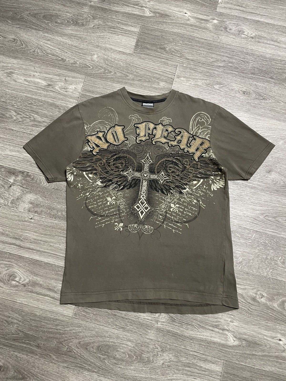 No Fear Vintage No Fear 2000s Graphic Tee Olive Green Y2K Streetwear Size US M / EU 48-50 / 2 - 1 Thumbnail