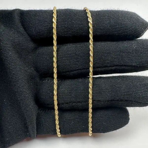 Jewelry Gold Chain 14k Gold Vermeil Rope Chain 2mm 18 Inches Size ONE SIZE - 4 Thumbnail