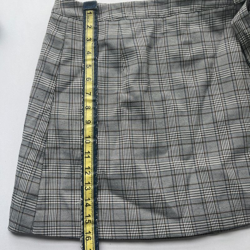Designer Sadie & Sage Women's Black & White Plaid Wrap Skirt Small Size 27" / US 4 / IT 40 - 8 Thumbnail