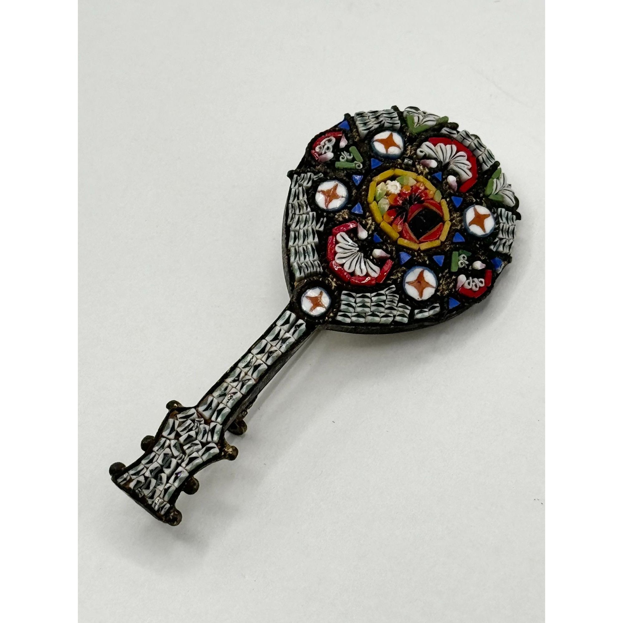 Vintage Estate micro mosaic glass musical instrument brooch pin Size ONE SIZE - 4 Thumbnail