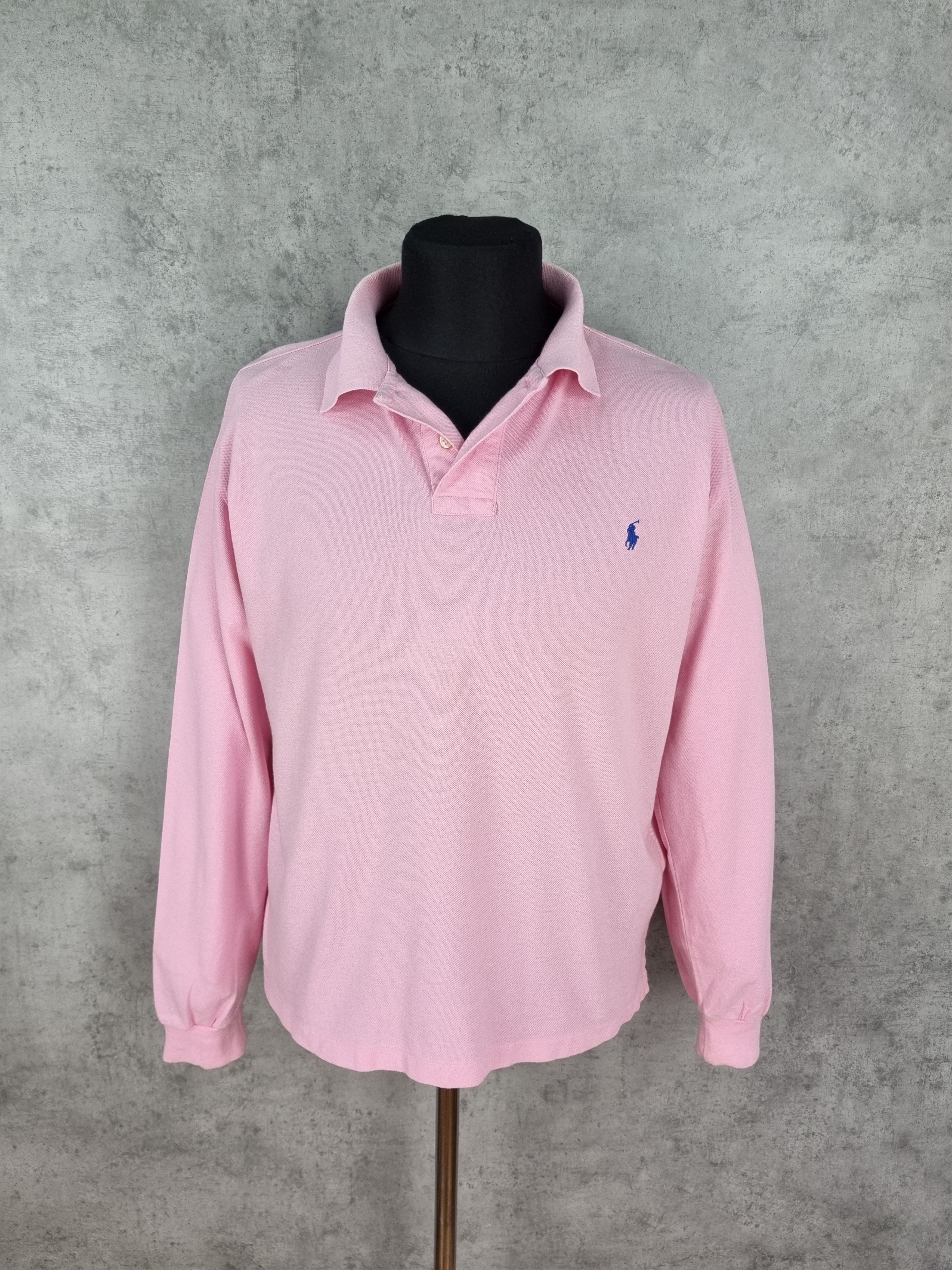 Polo Ralph Lauren × Vintage Polo Ralph Lauren Pink Attractive Long Sleeve Polo Size US XL / EU 56 / 4 - 5 Thumbnail