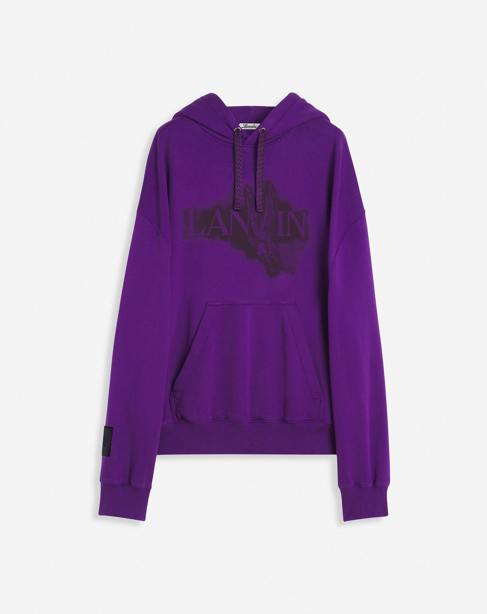 Lanvin o1mle0825 Unisex Baggy Eagle Print Hoodie in Purple Size US XXS / EU 40 - 1 Thumbnail
