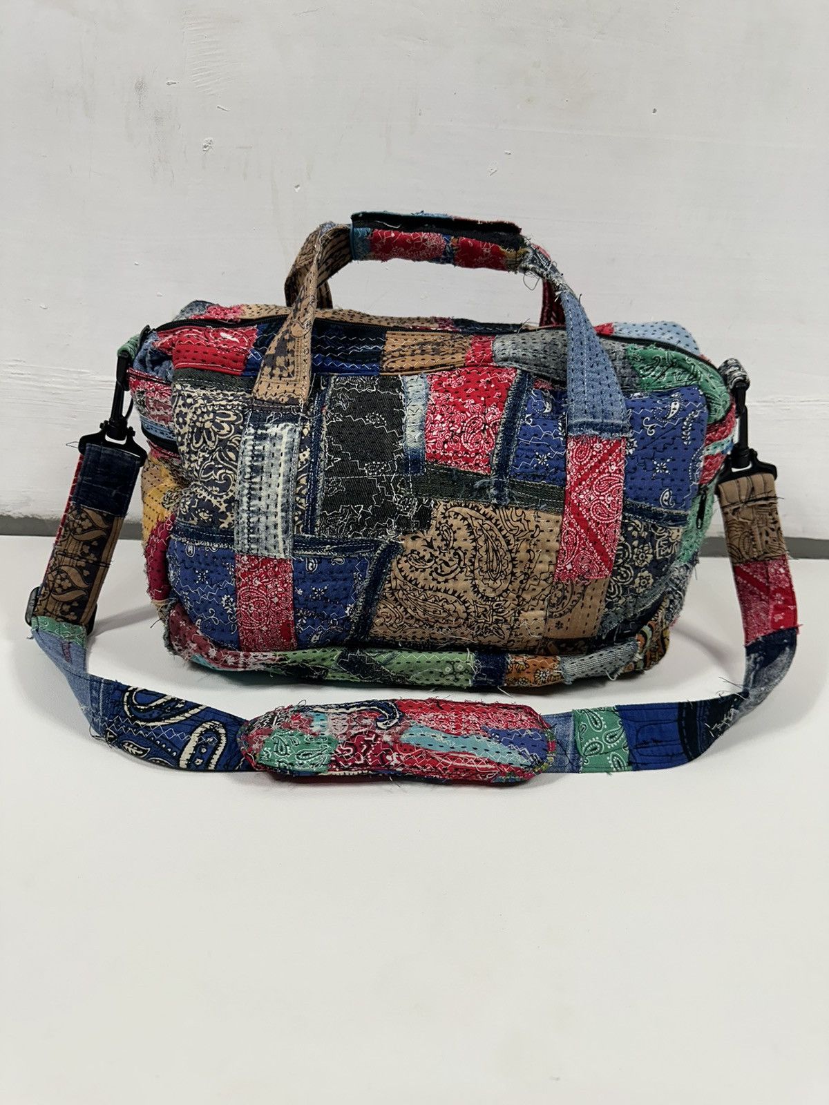 Handmade Custom Made Distressed Patchwork Boro Paisley Sling bag Size ONE SIZE - 1 Thumbnail