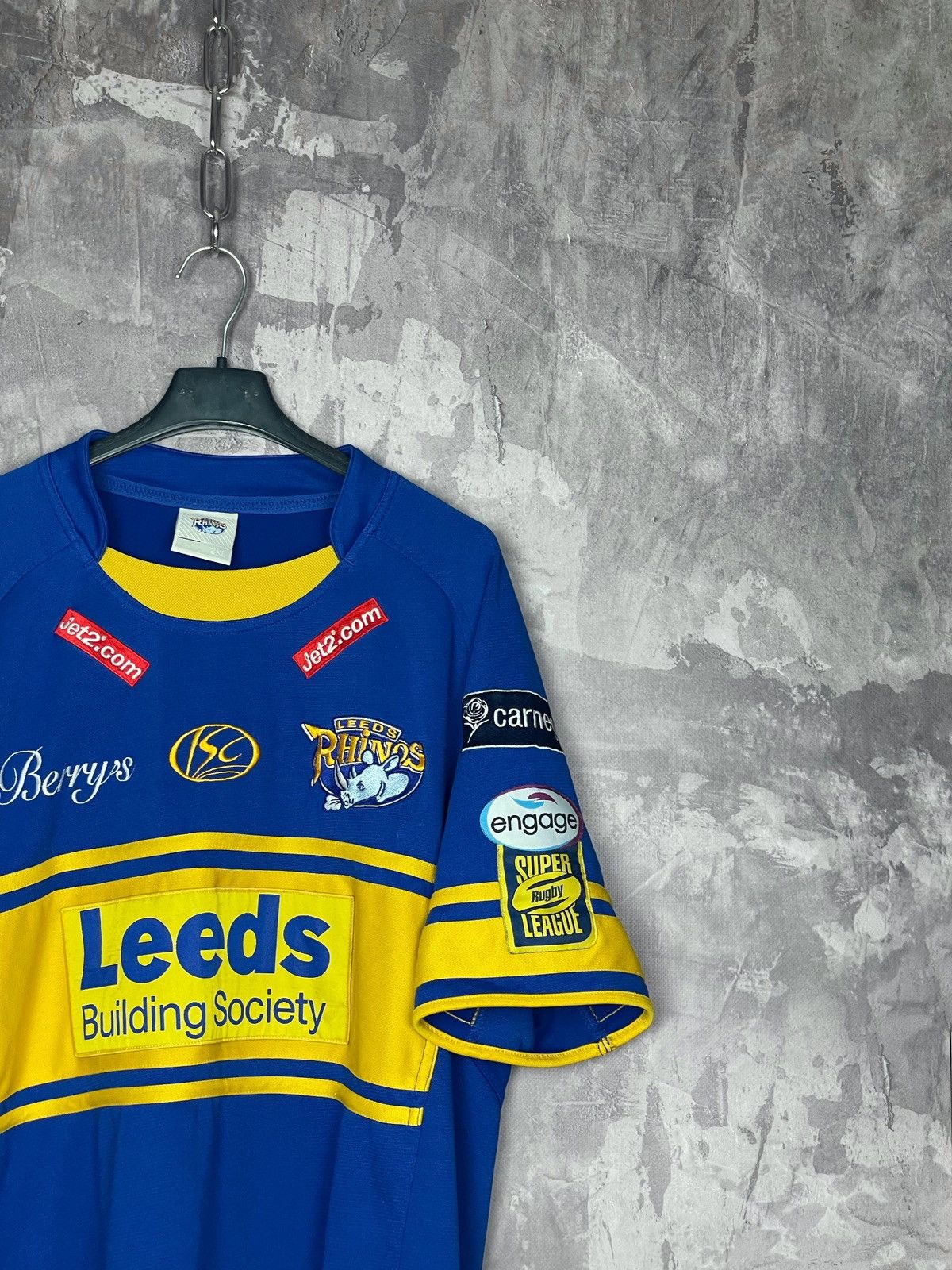 Vintage Vintage Rhinos Leeds Jersey Rugby Y2K Drill Rare Streetwear Size US L / EU 52-54 / 3 - 3 Thumbnail