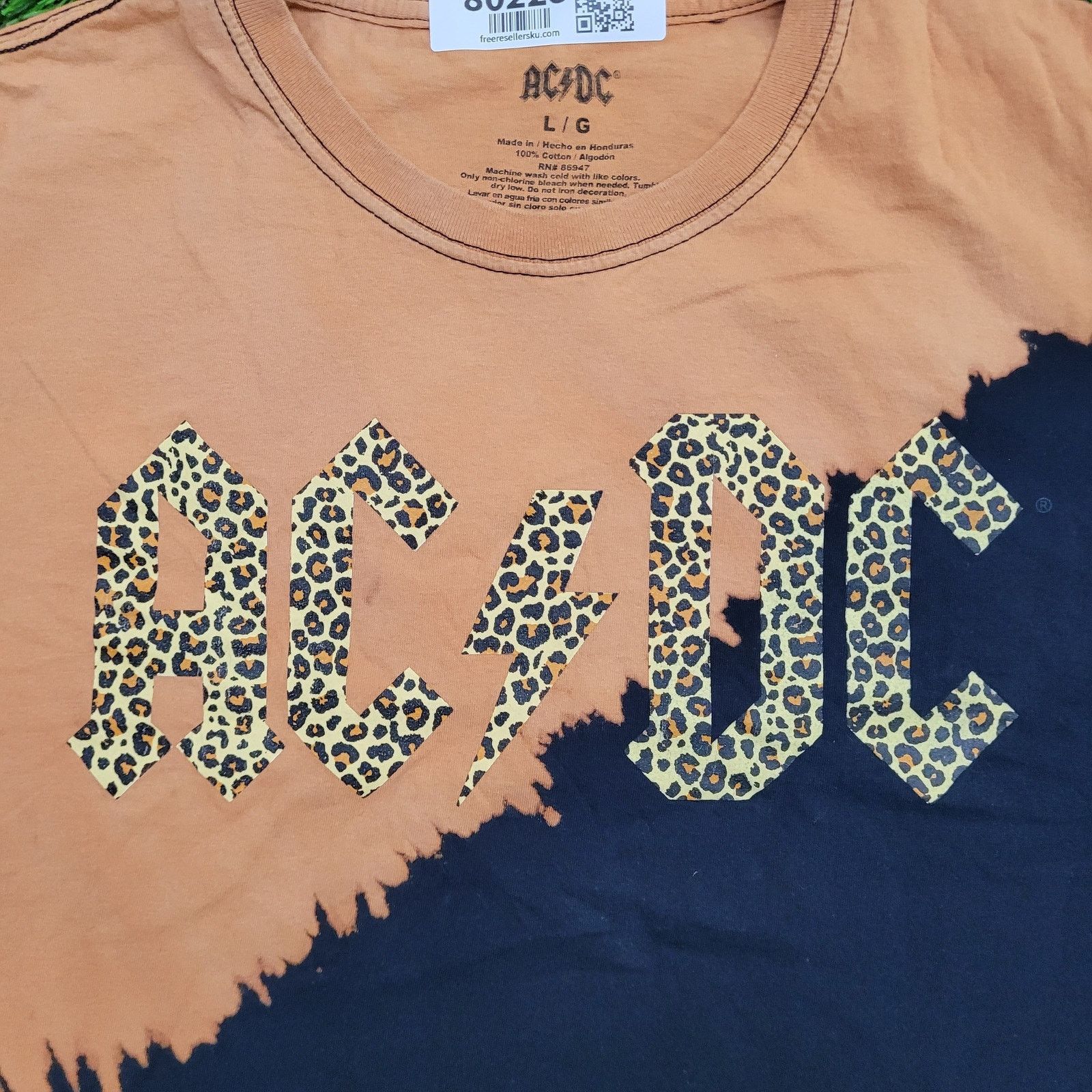 Other ACDC Leopard Print Crop-Top Shirt Womens L 21x18 Bleach Dye Size L / US 10 / IT 46 - 11 Thumbnail