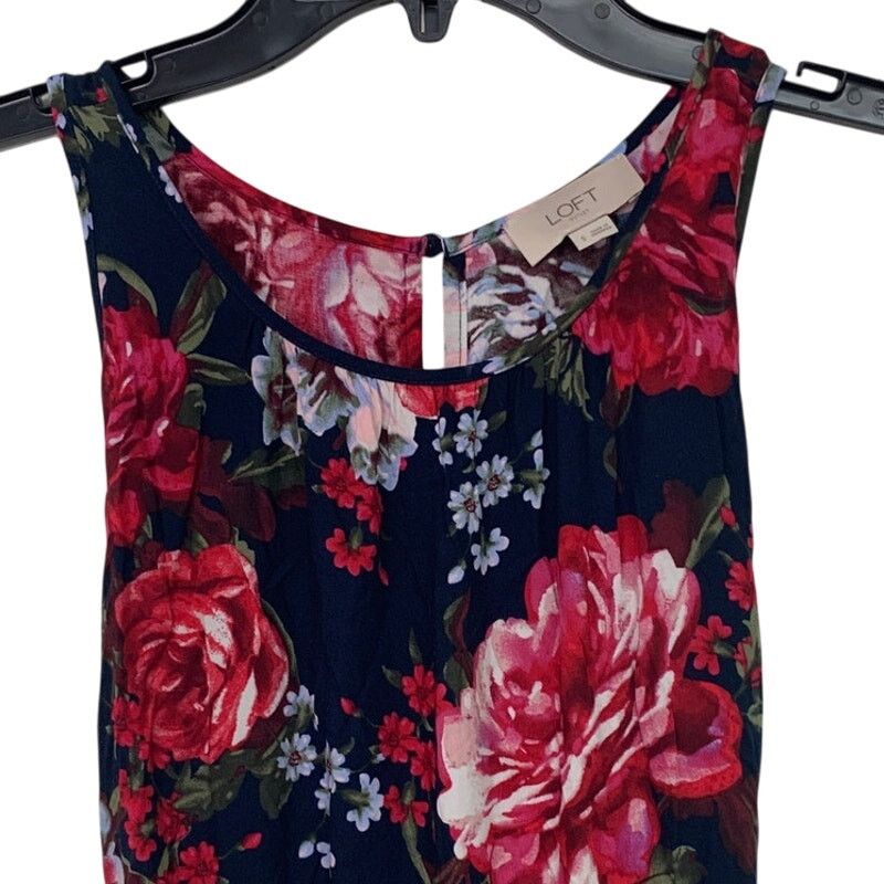 Loft Loft Womens Small Navy Tie Waist Floral Romper Jumpsuit Size 28" / US 6 / IT 42 - 2 Thumbnail
