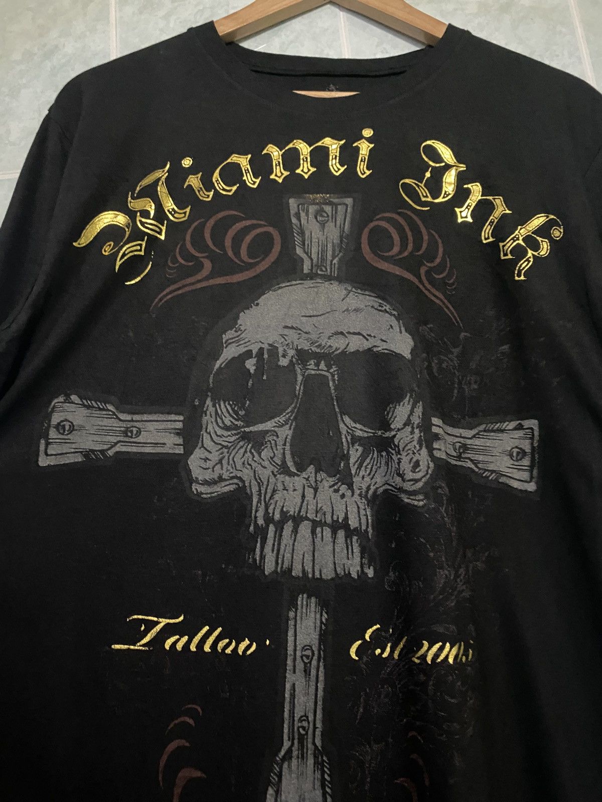 Japanese Brand Miami Ink Skull Big Cross Tattoo Style Tshirt Size US L / EU 52-54 / 3 - 2 Thumbnail