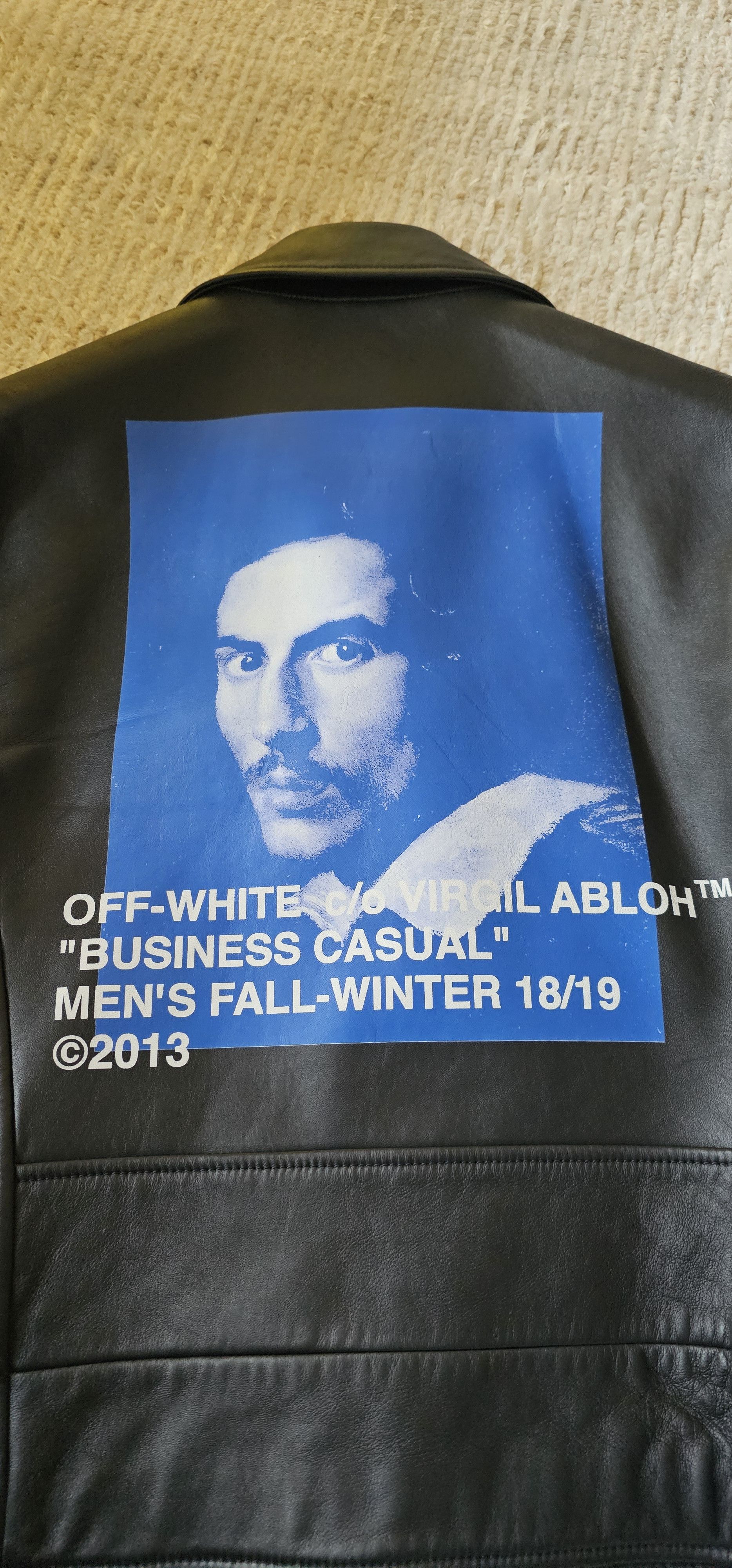 Off-White Off-White c/o Virgil Abloh "Business Casual" Leather Jacket Size US M / EU 48-50 / 2 - 8 Thumbnail