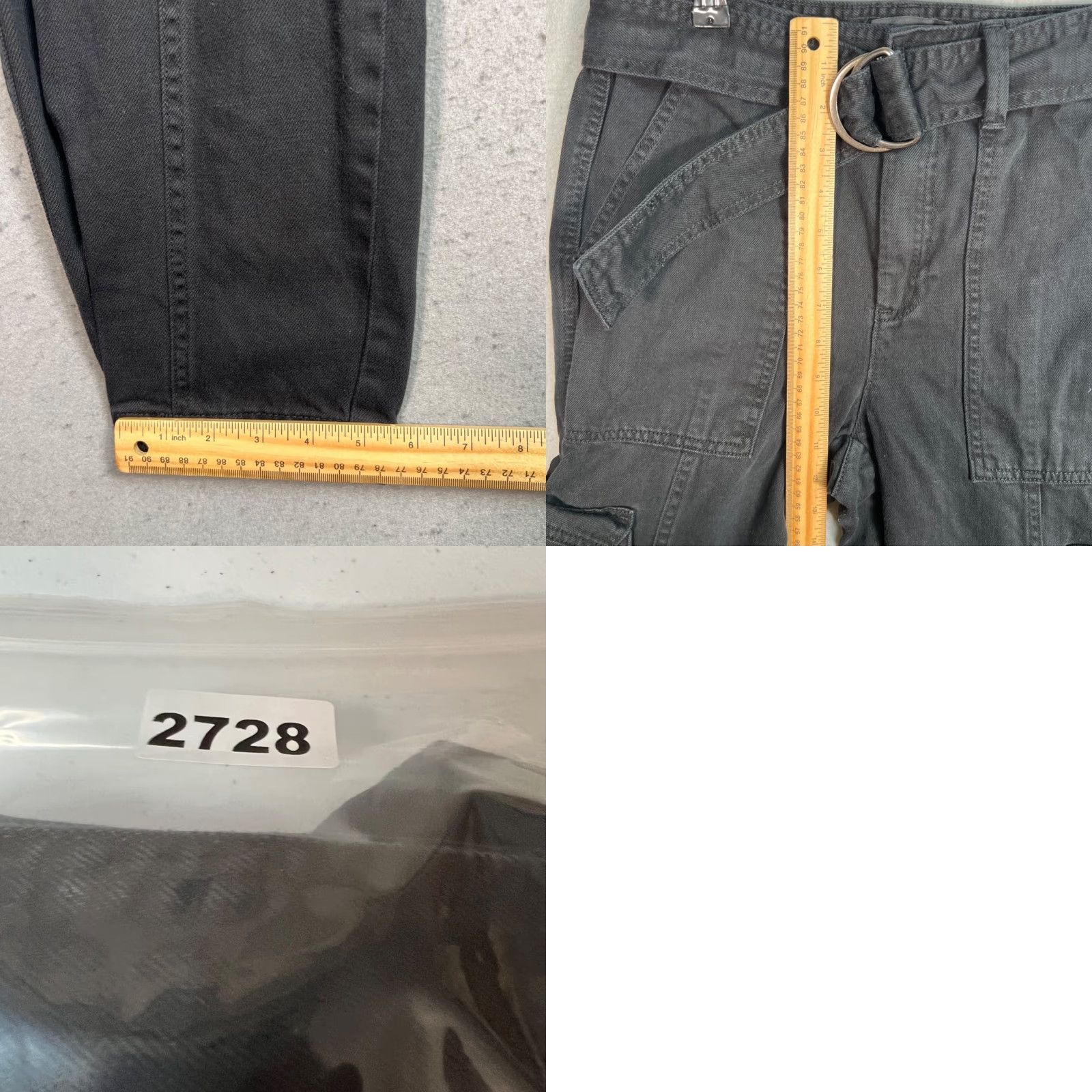 Banana Republic Banana Republic Womens 4 Black Belted Cargo Pants Cotton Casual D-Ring Belt Modern Tapered Inseam 24in Size 27" / US 4 / IT 40 - 8 Thumbnail