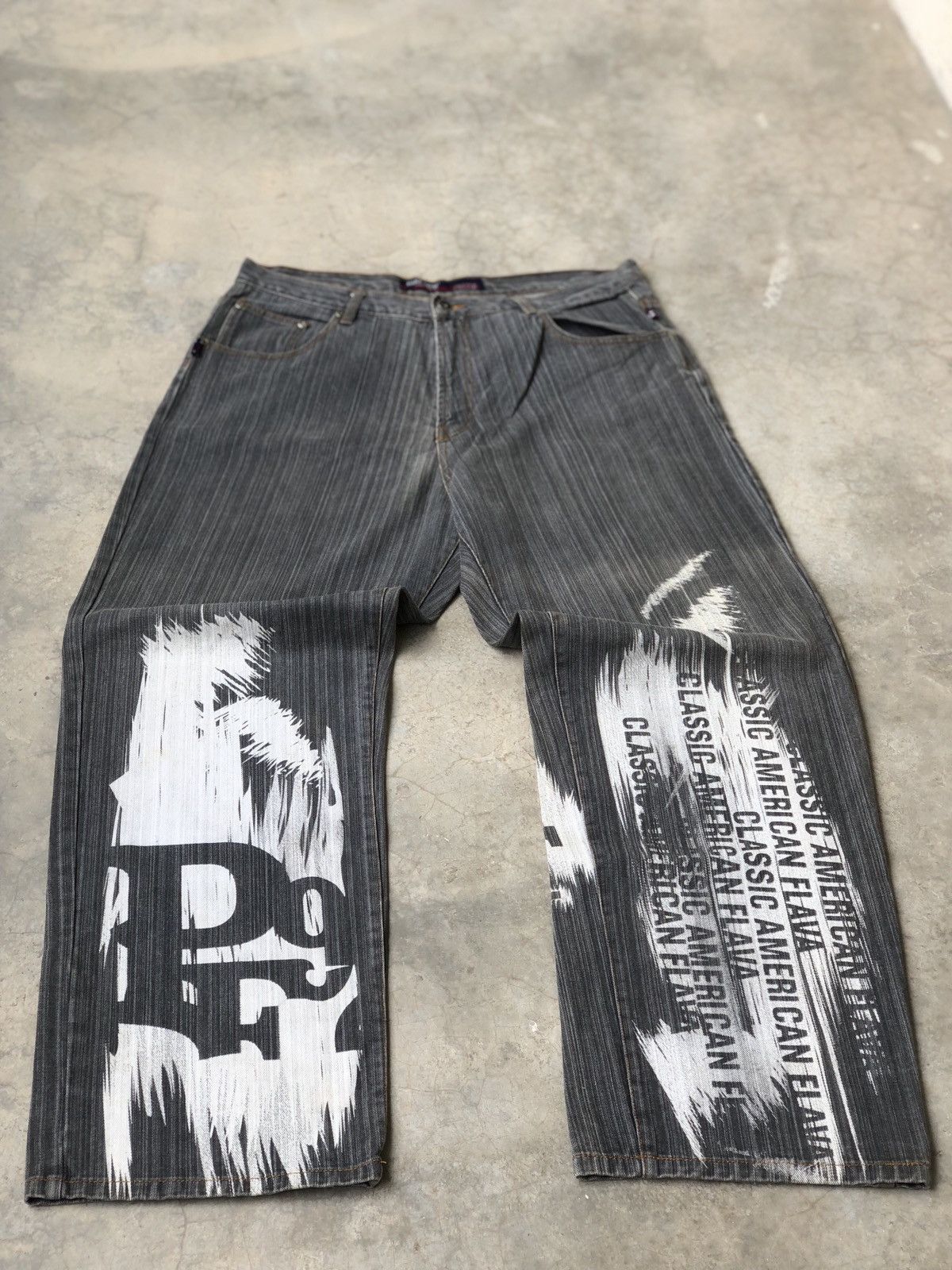 JNCO Phat Farm Y2K Loose Fit Black Washed Baggy Embroided Denim Size US 38 / EU 54 - 3 Thumbnail
