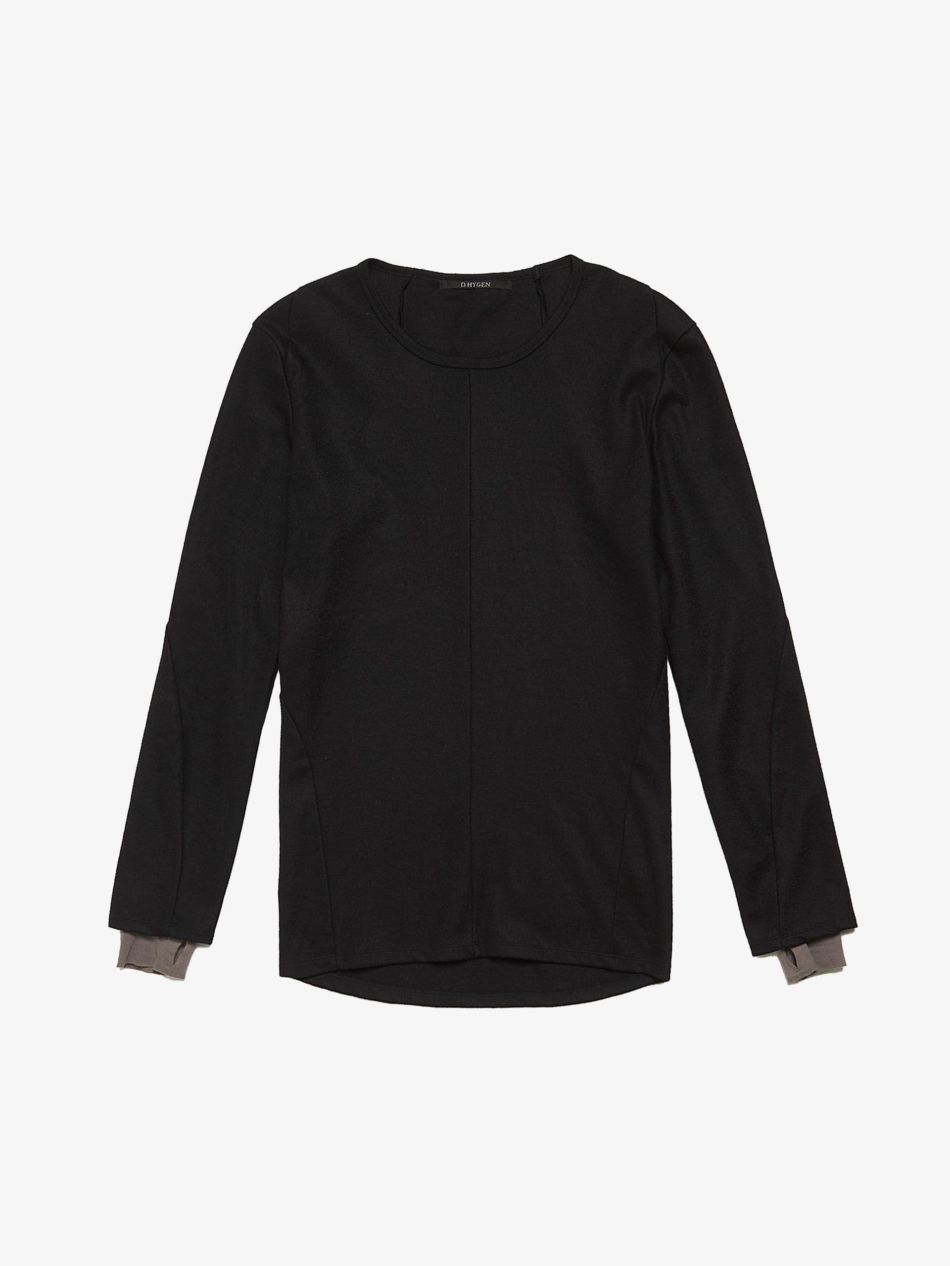 D.Hygen Black Double Layered Sleeve Wool Longsleeve Size US M / EU 48-50 / 2 - 1 Thumbnail