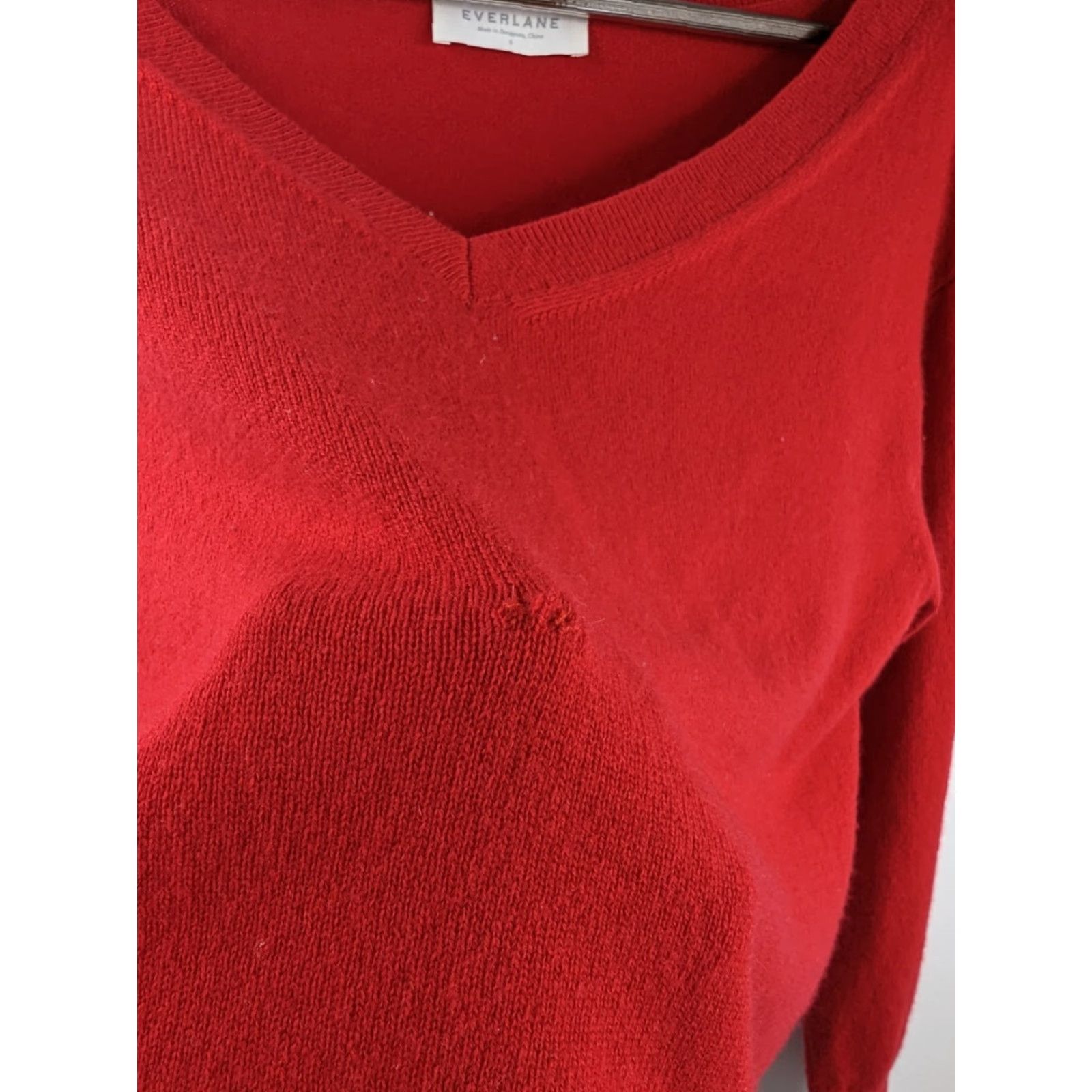 Everlane Everlane Red Cropped Pullover Cashmere Sweater Long Sleeve Womens Small Defect Size S / US 4 / IT 40 - 2 Thumbnail