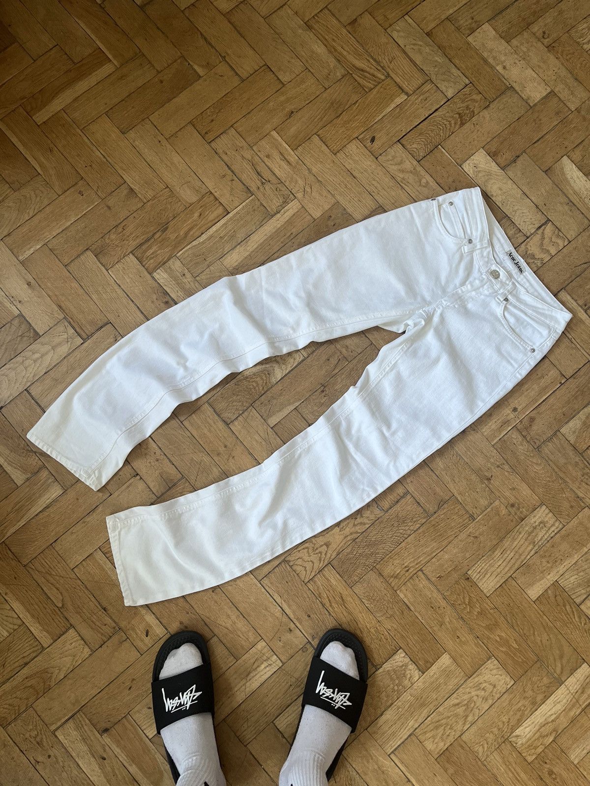 Acne Studios × Vintage Vintage Acne Studios White Denim Jeans Size 27/32 Y2K USA Size 32" / US 10 / IT 46 - 1 Thumbnail