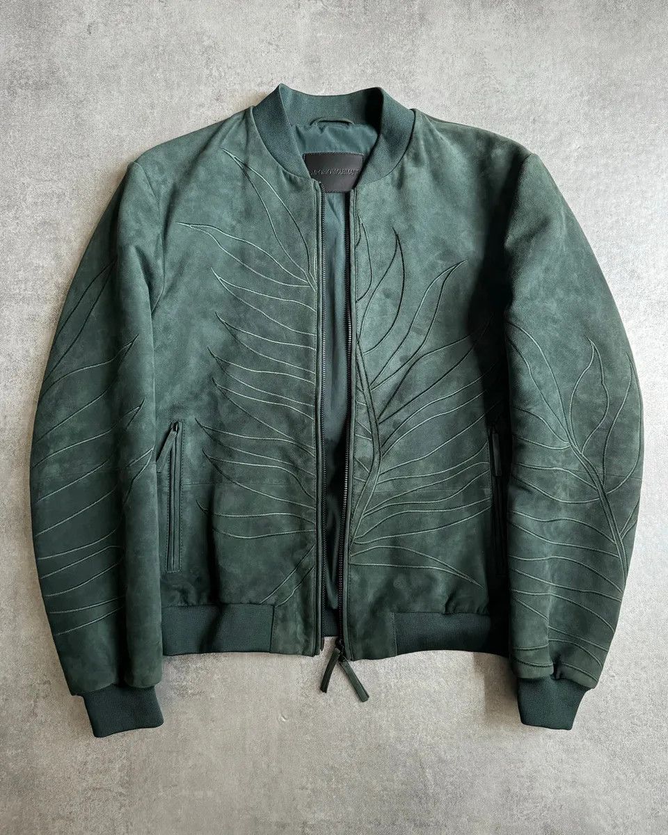 Emporio Armani AW2018 Emporio Armani Olive Leaves Natural Leather Bomber Jacket Size US M / EU 48-50 / 2 - 3 Thumbnail