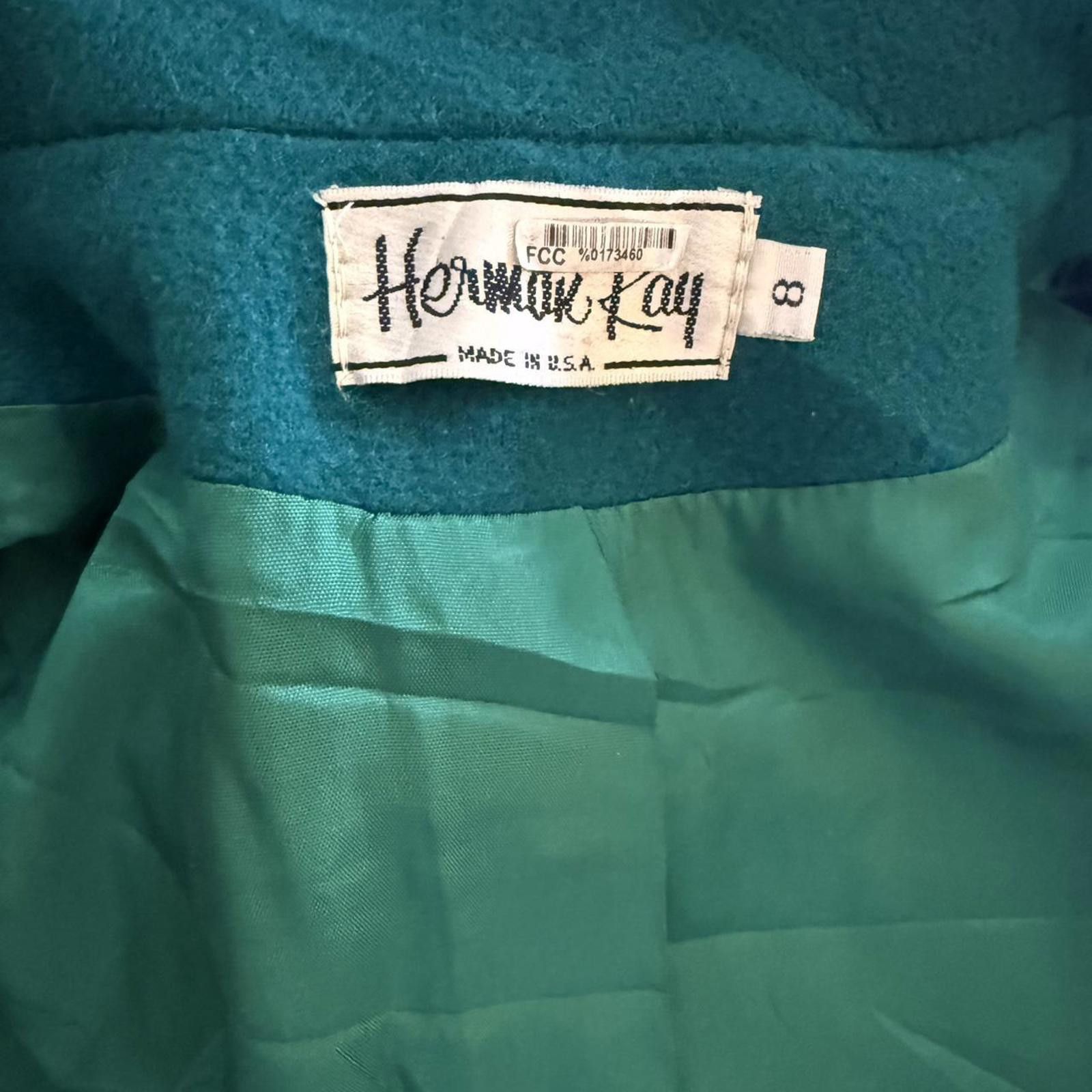 Other Herman Kay Teal Vintage Wool Coat Size 8 Size M / US 6-8 / IT 42-44 - 3 Thumbnail