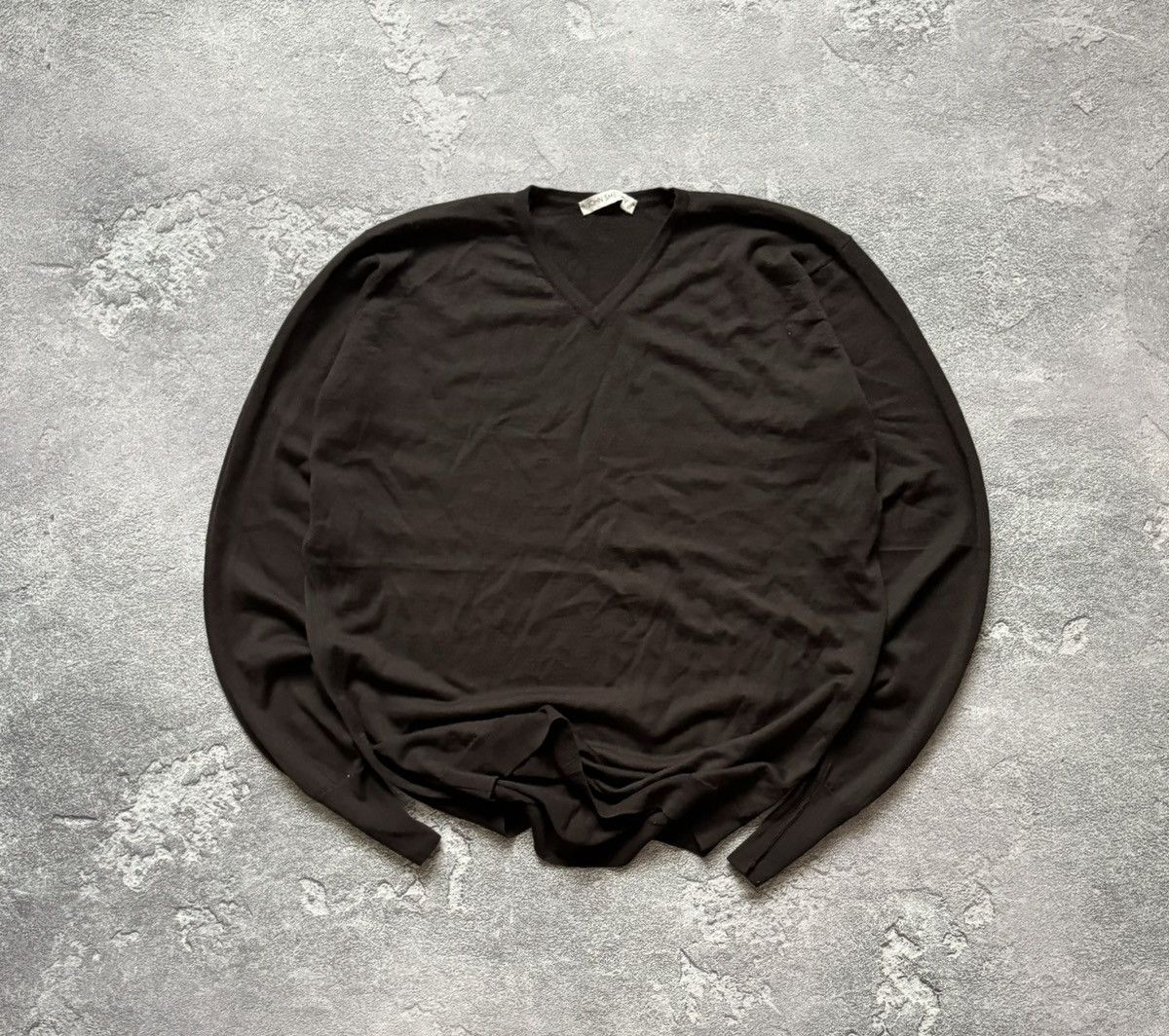 Designer × John Smedley John smedley L brown v-neck sweater jumper pullover knitwear Size US L / EU 52-54 / 3 - 1 Thumbnail