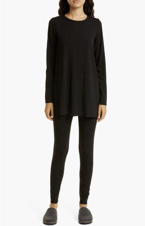 Eileen Fisher Eileen Fisher Crewneck Tunic Tee Black ( S ) Size S / US 4 / IT 40 - 3 Thumbnail