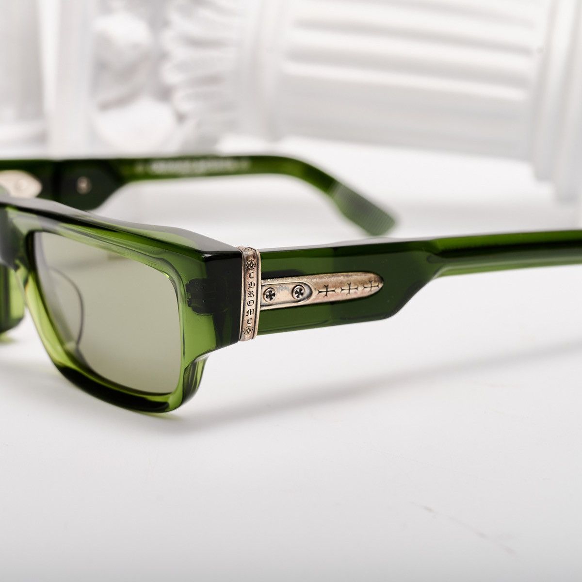 Chrome Hearts CHROME HEARTS GIRTH QUAKE DARK OLIVE SUNGLASSES Size ONE SIZE - 3 Thumbnail