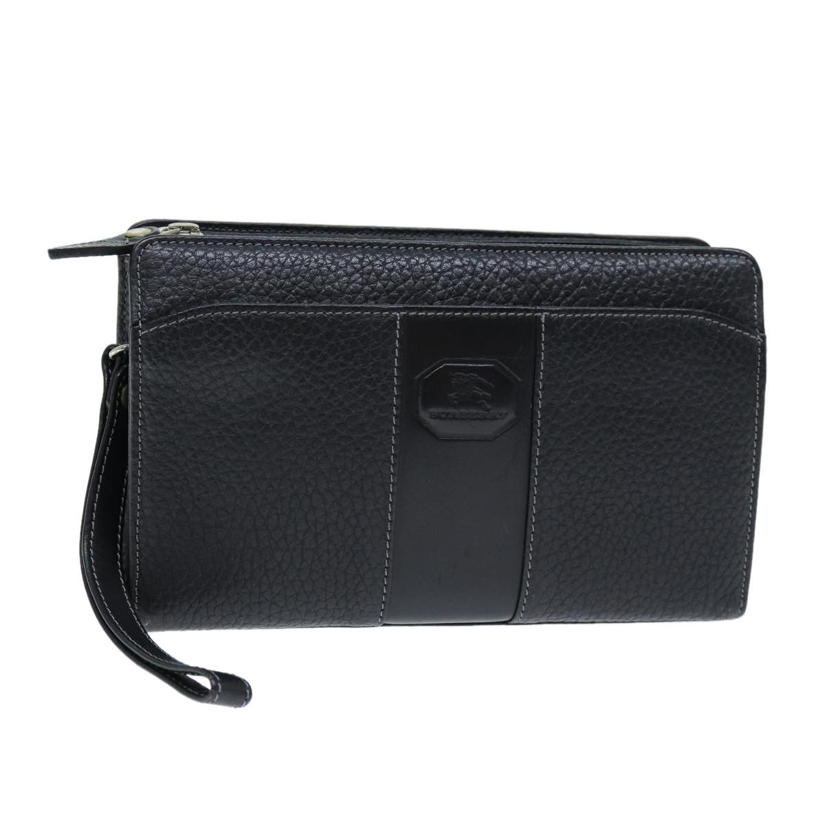 Burberry Black Leather Clutch Bag (Pre-Owned) Size ONE SIZE - 1 Thumbnail