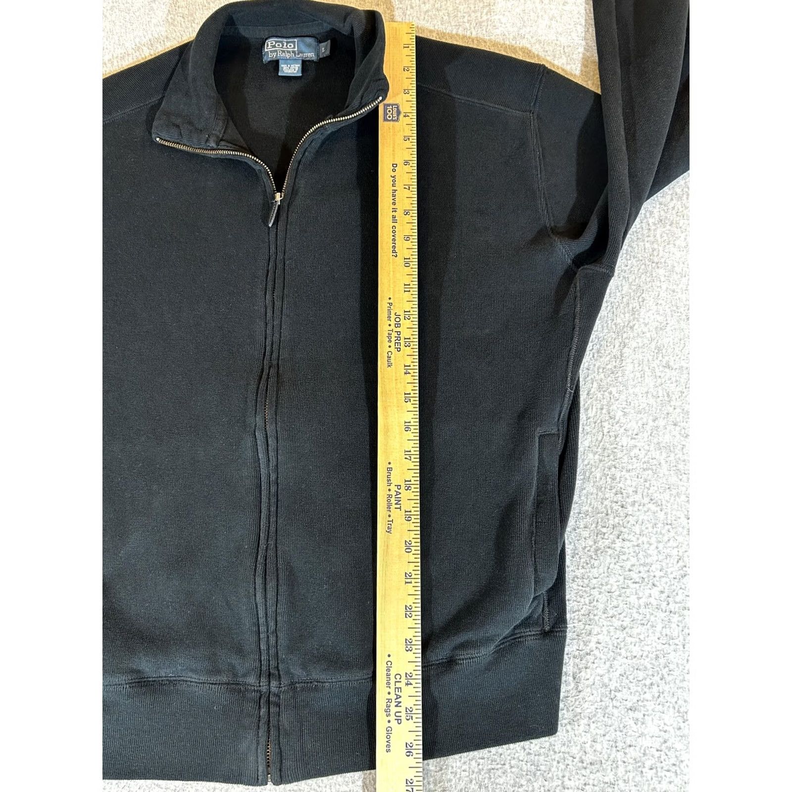 Polo Ralph Lauren Polo Ralph Lauren Sweatshirt Mens Large Black Full Zip Knit Track Jacket Vintage Size US L / EU 52-54 / 3 - 6 Thumbnail