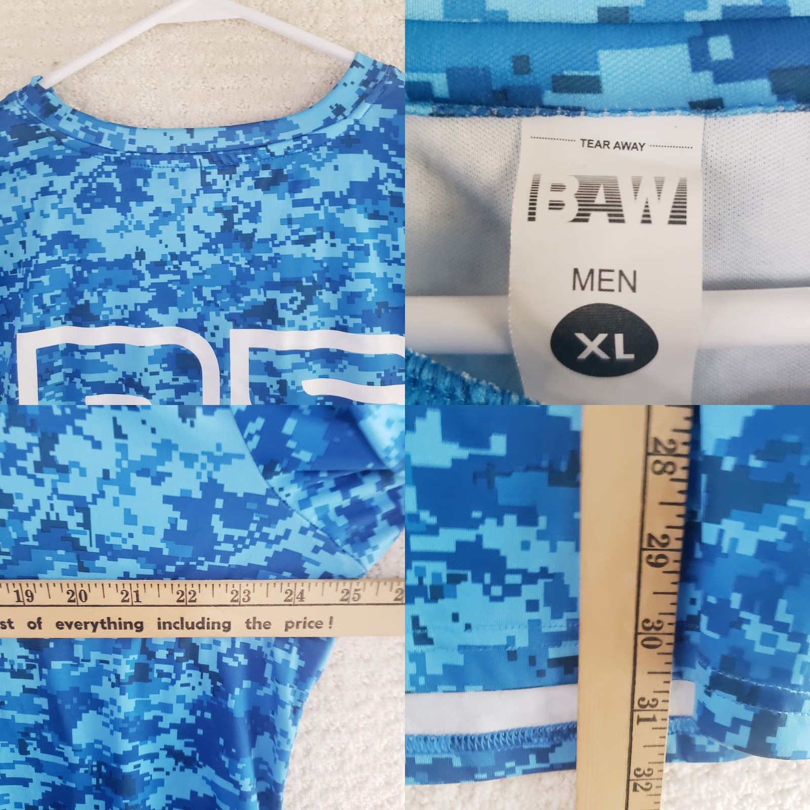 Vintage VINTAGE Ocean Safari Mens XL Blue Digital Camo Short Sleeve Stretch T-Shirt Size US XL / EU 56 / 4 - 9 Thumbnail