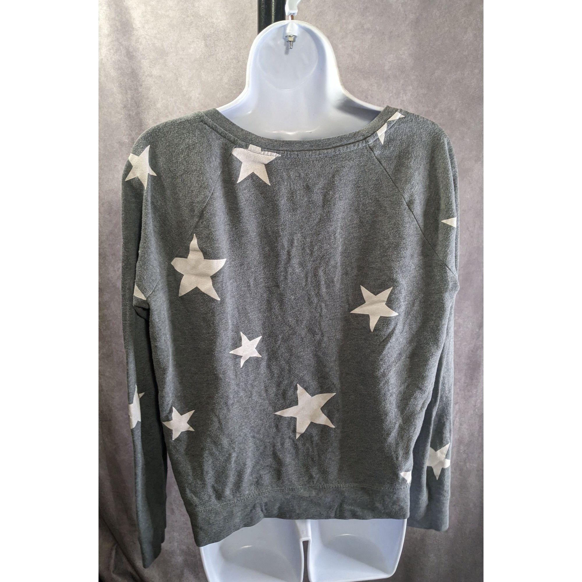 Other SO Perfect Crew Gray Star Print Lace-Up Sweatshirt Size L Ma Size L / US 10 / IT 46 - 2 Thumbnail