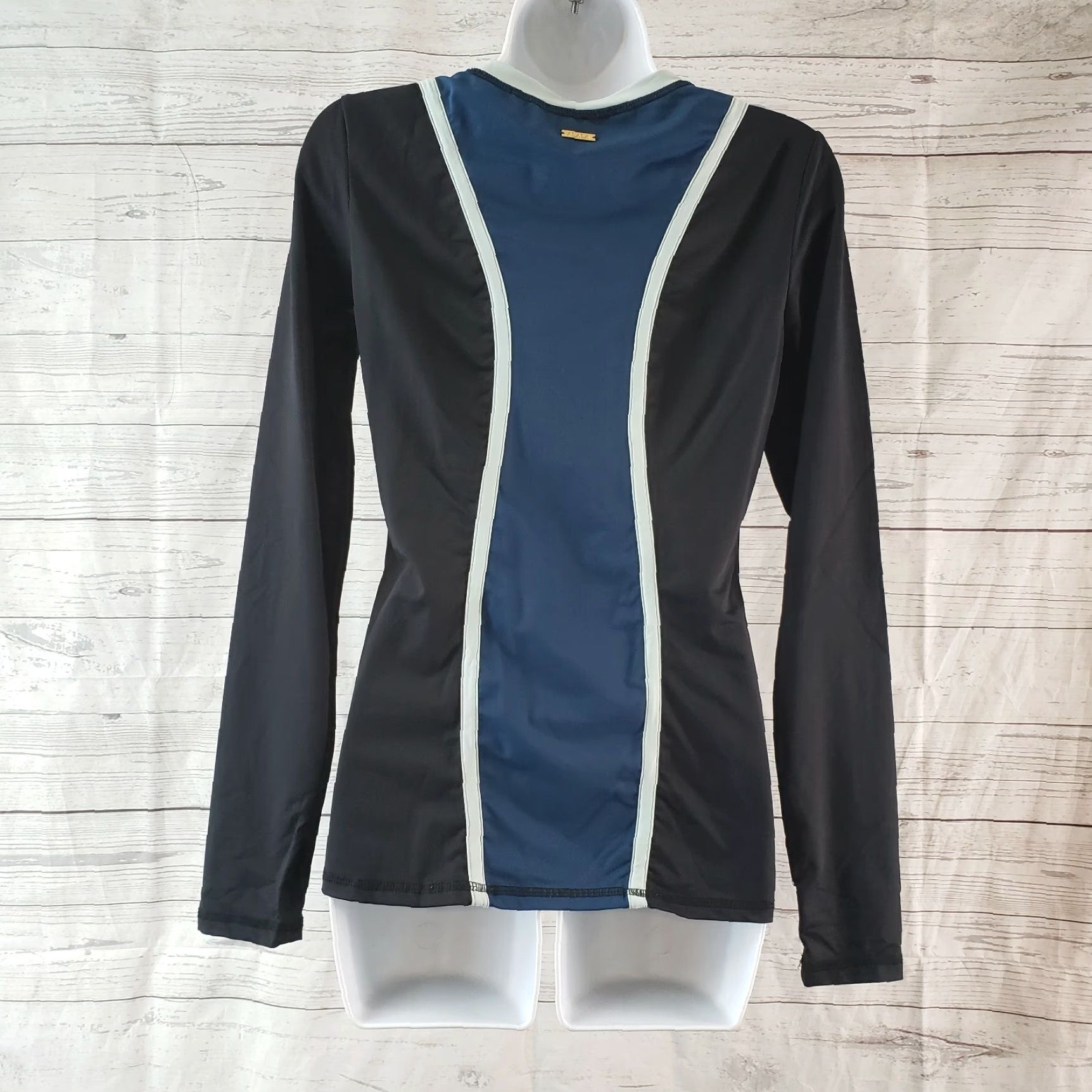 Vintage ALALA Womens Long Sleeve top M Black Nylon Blend Shirt Womens Basic Activewear XS? Size M / US 6-8 / IT 42-44 - 4 Thumbnail