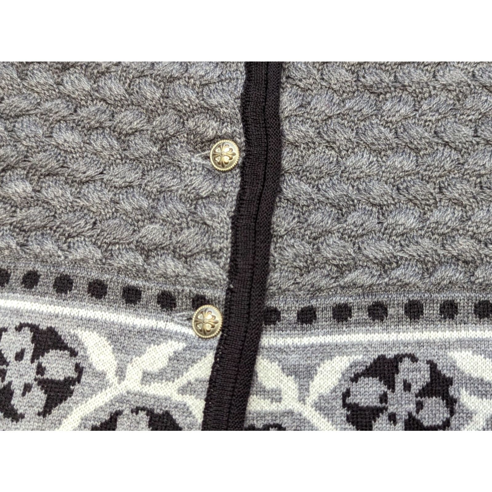 Vintage Spieth & Wensky Womens Cardigan Medium Wool Blend Round Gray Buttons Knit Size M / US 6-8 / IT 42-44 - 7 Thumbnail