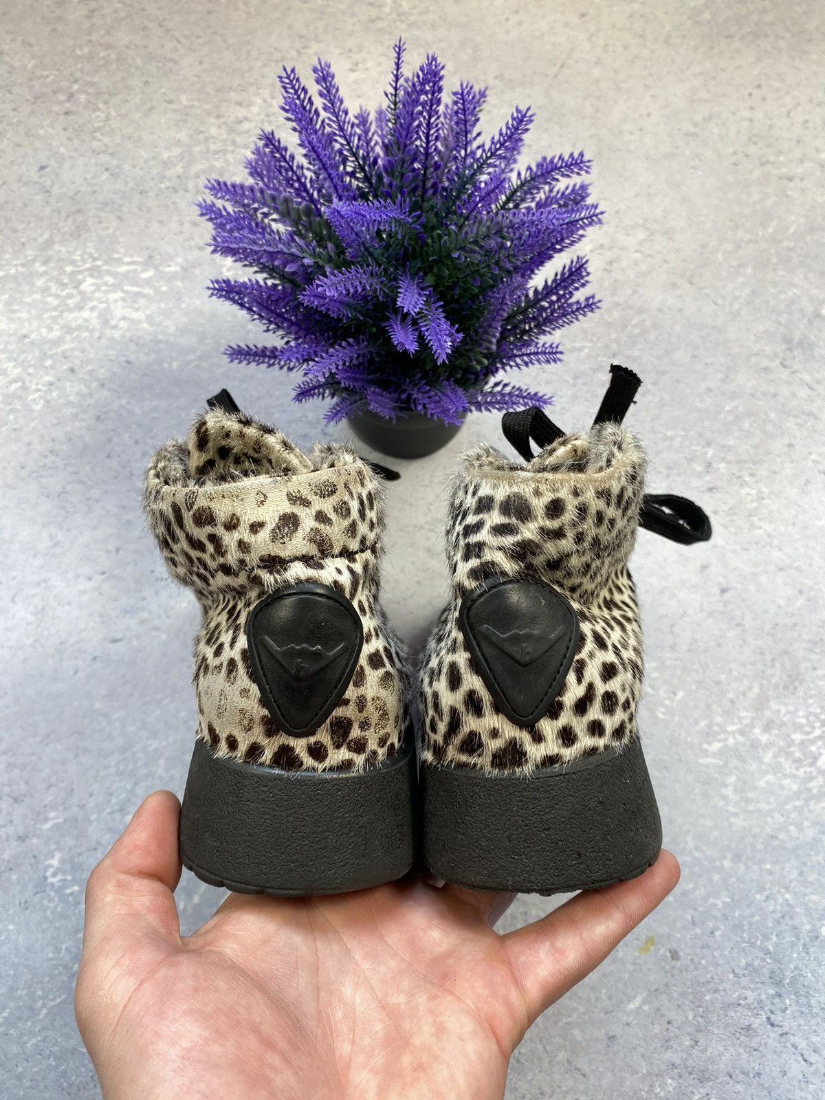 If Six Was Nine Vintage Y2K Bumper Pony Fur Leopard Lace Up Boots Size US 6 / IT 36 - 6 Thumbnail