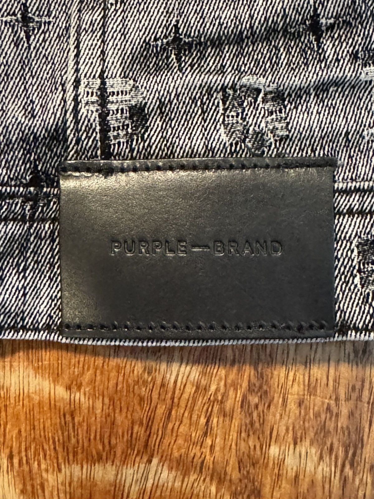 Purple Brand Purple Brand Black Denim White Monogram Flocked Jacket L Size US L / EU 52-54 / 3 - 14 Thumbnail