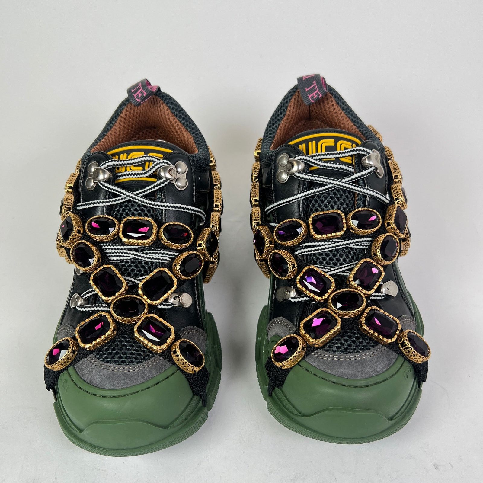 Gucci Gucci Crystal Embellished Flashtrek Sneaker Size US 5 / IT 35 - 2 Thumbnail