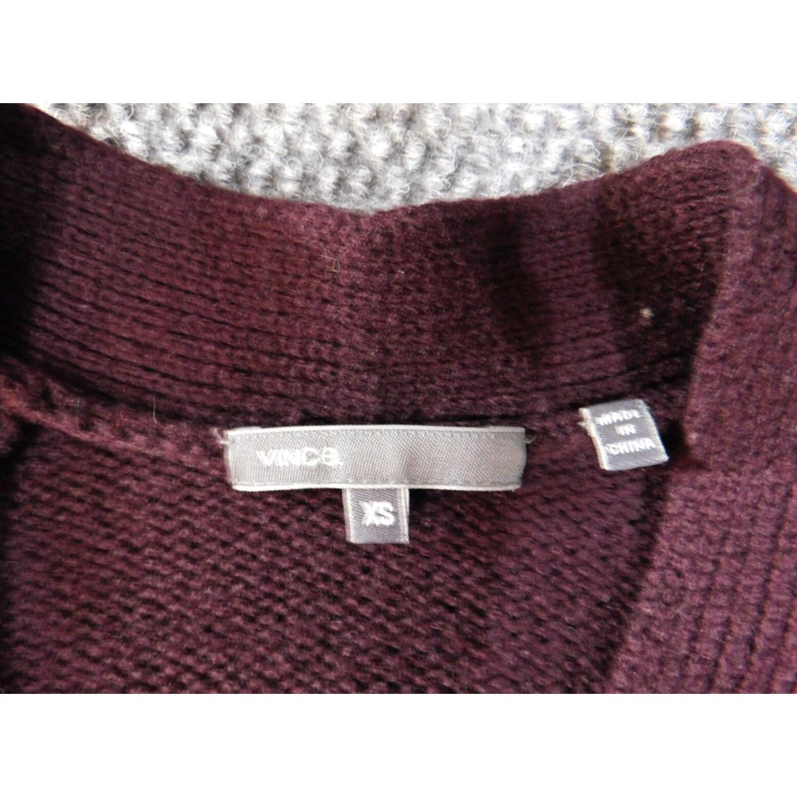 Vince Vince Sweater Cardigan Womens XS Purple Wool Knit Cap Sleeve Mock Neck Open Stretch Regular Knit Vintage No Size XS / US 0-2 / IT 36-38 - 4 Thumbnail