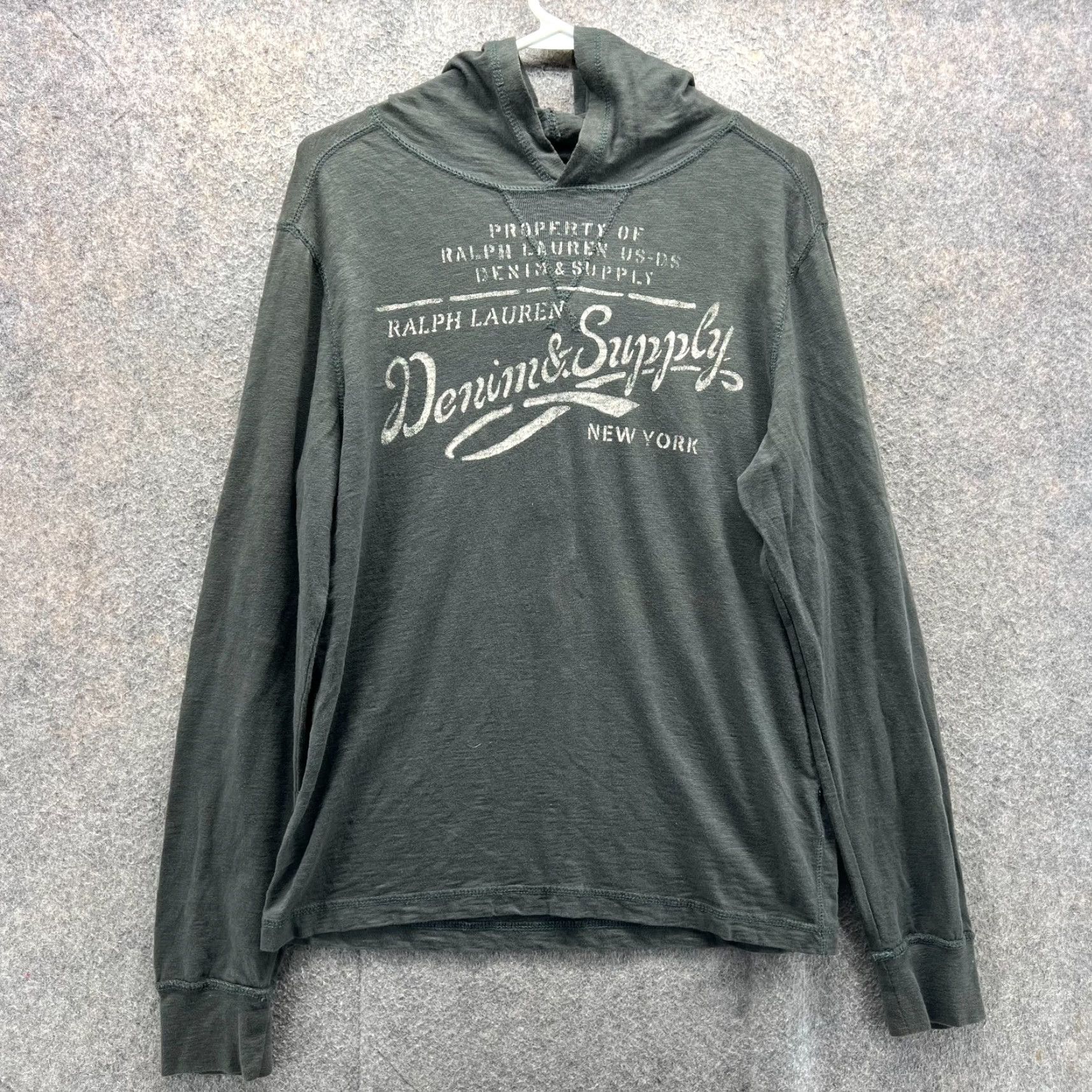 Vintage VINTAGE Denim & Supply Ralph Lauren Hoodie Women Small Gray Logo Lightweight Size S / US 4 / IT 40 - 2 Thumbnail
