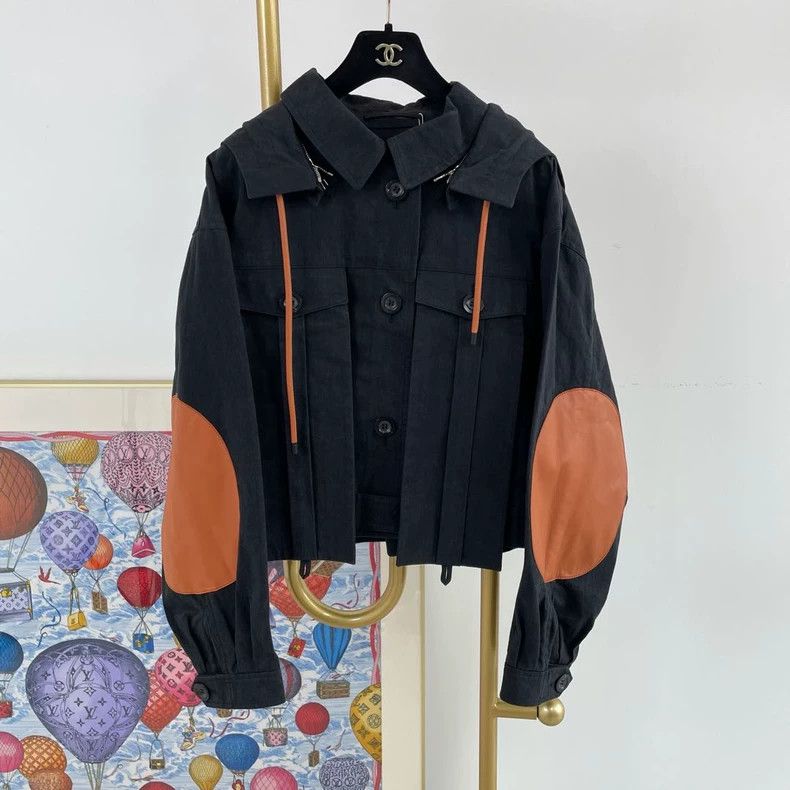 Loewe size 34 Split leather denim jacket size 34 hat detach