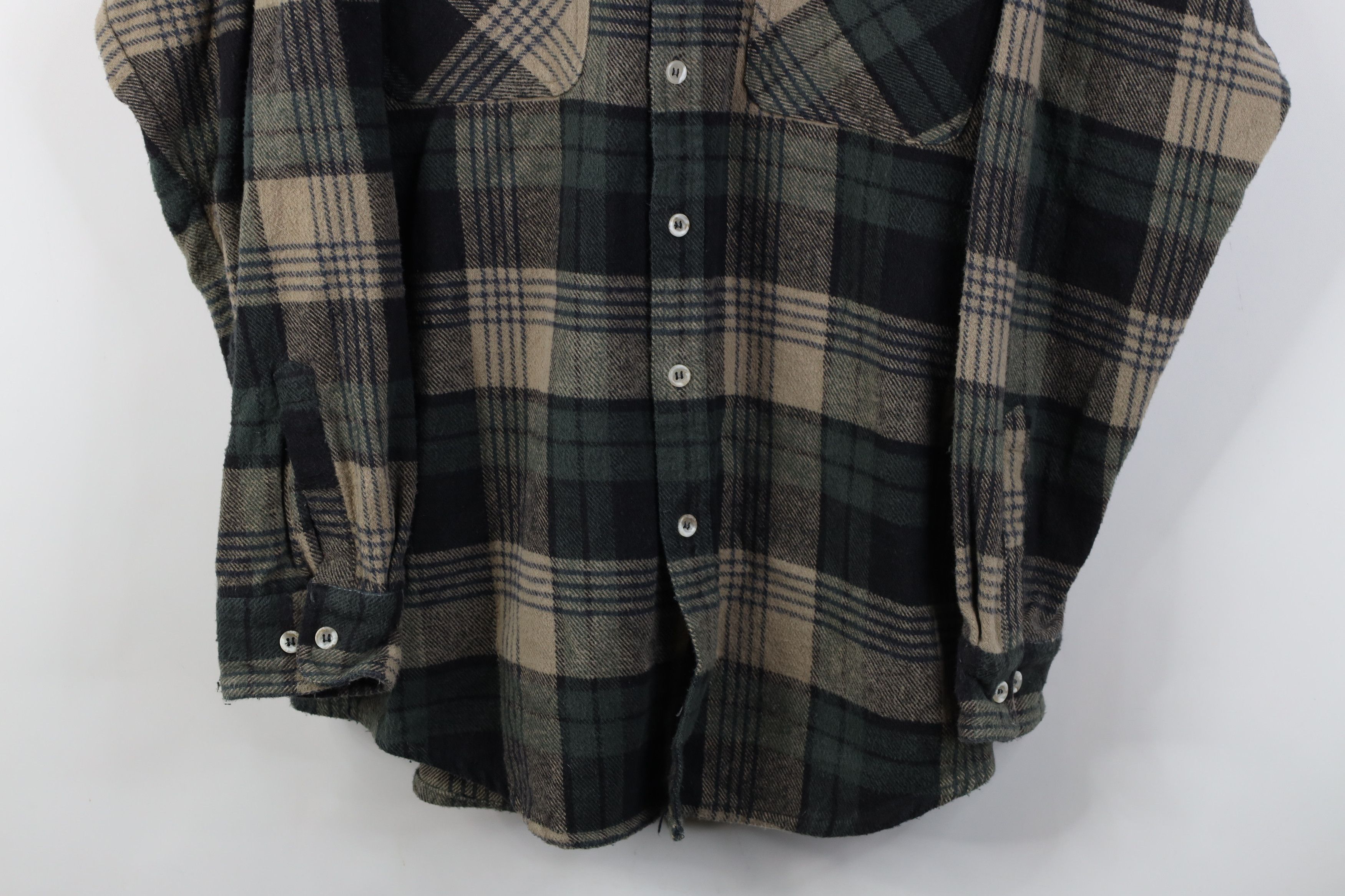 Dickies Vintage 90s Dickies Heavyweight Flannel Button Shirt Plaid Size US L / EU 52-54 / 3 - 3 Thumbnail