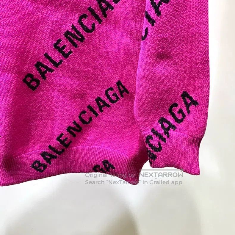 Balenciaga Balenciaga Fuchsia barrage fully printed knit sweater Size US XS / EU 42 / 0 - 6 Thumbnail