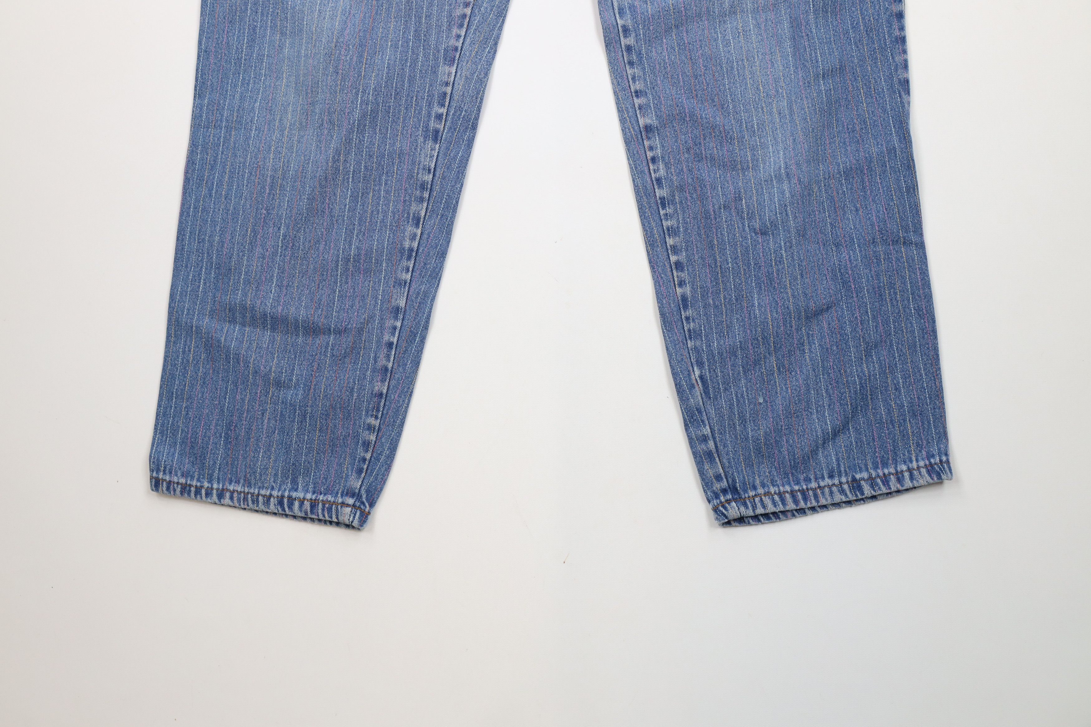 Vintage Vintage 90s Streetwear Rainbow Striped Tapered Jeans USA Size 38" / US 16 / IT 52 - 4 Thumbnail