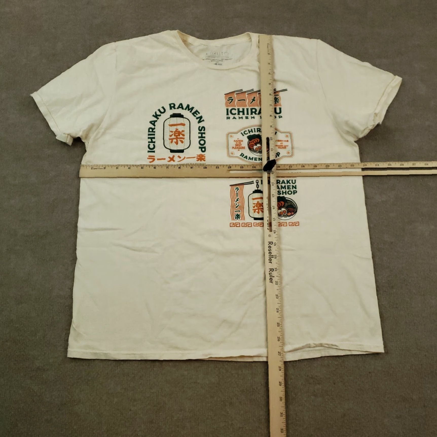 Vintage Naruto Anime Ichiraku Ramen Shop Beige Short Sleeve Crew Neck T-Shirt Mens Large Size US L / EU 52-54 / 3 - 2 Thumbnail