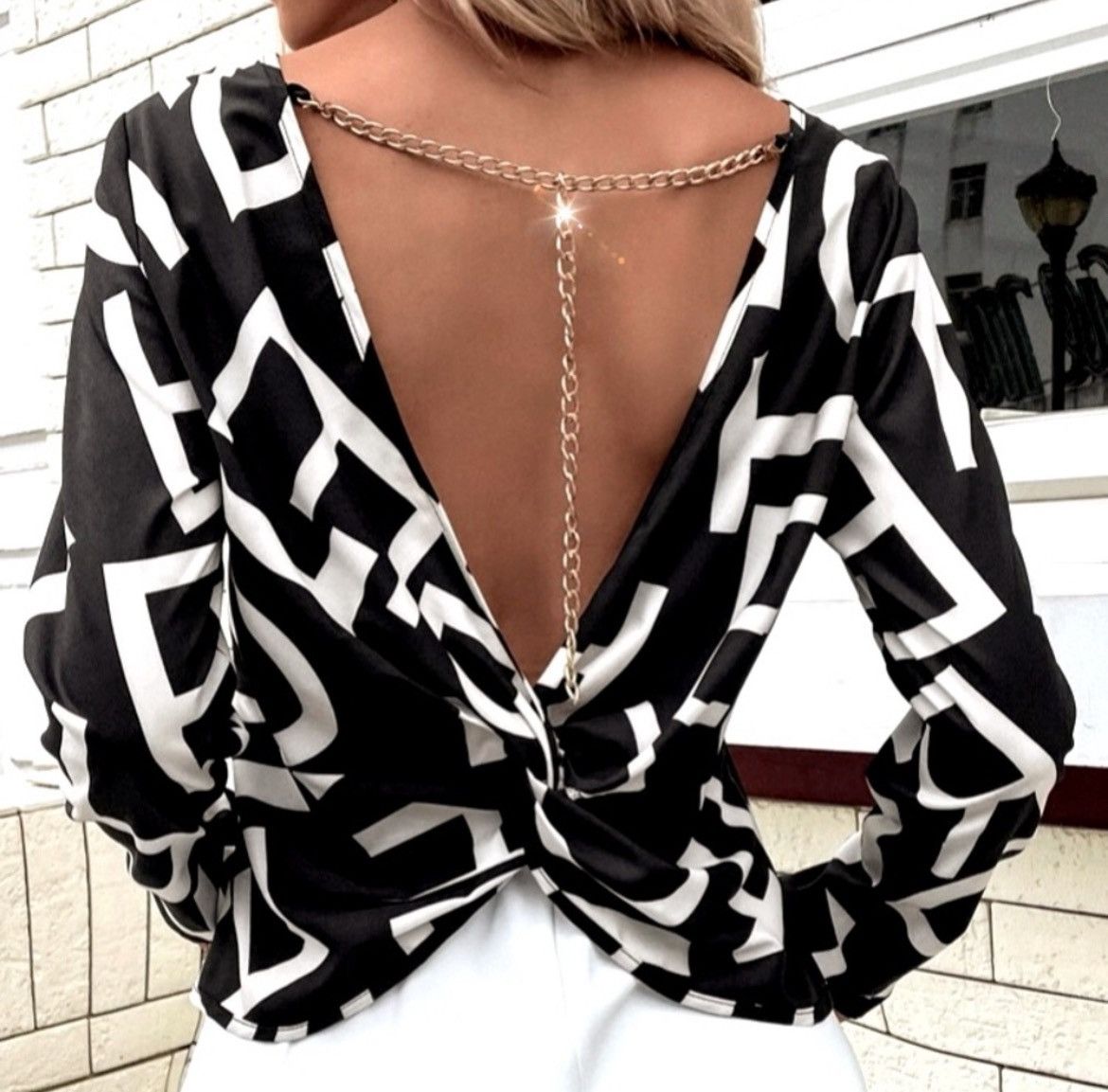 Designer × Other NWT, Lavishly Paris Women’s Sexy Designer Twist Back Blouse. Size S / US 4 / IT 40 - 8 Thumbnail