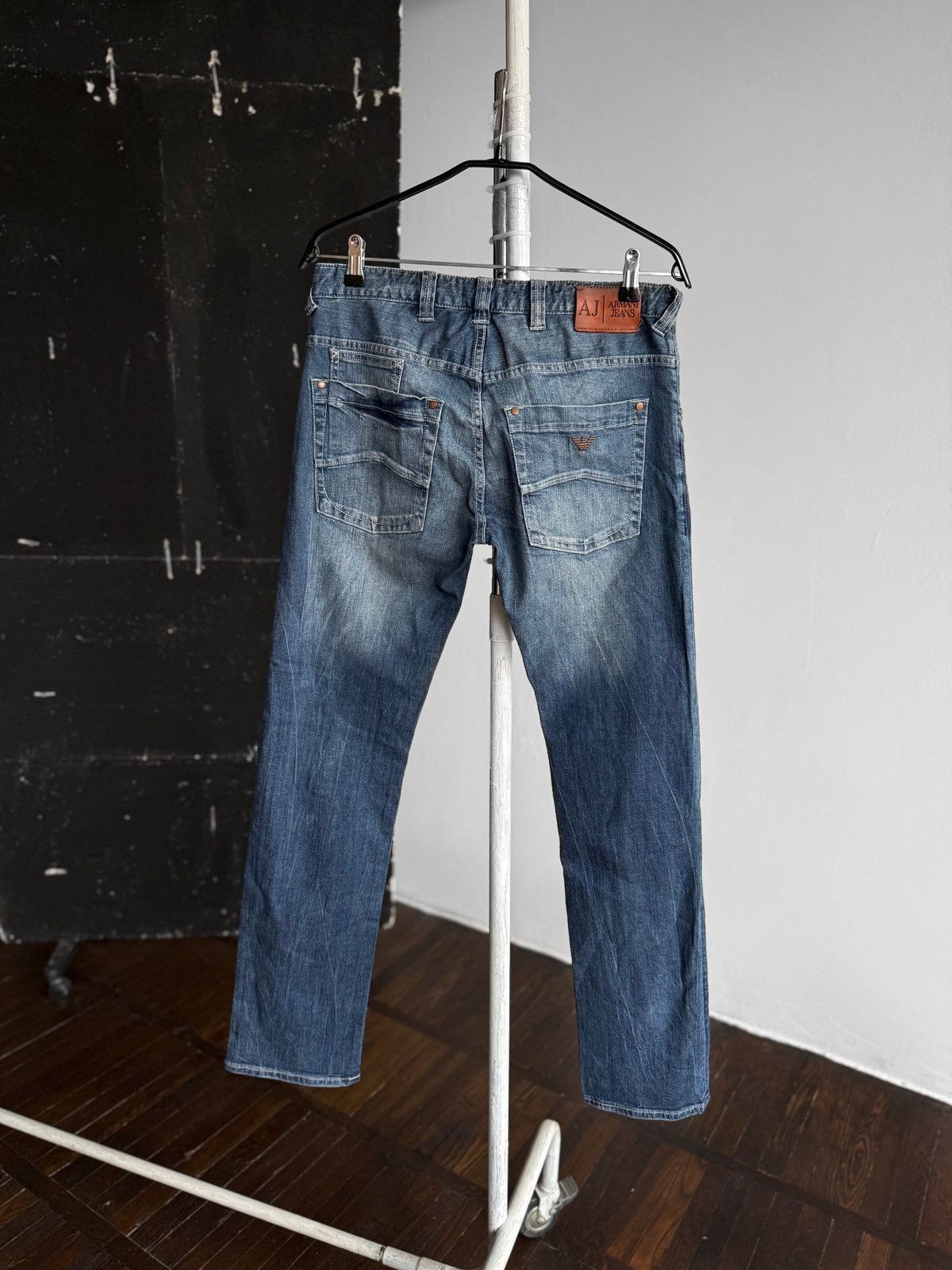 Armani × Emporio Armani Armani Mens Blue Denim Jeans Slim J08 Casual Button Closure Size US 31 - 3 Thumbnail