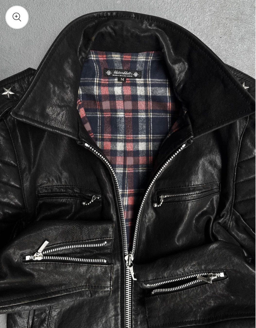 Japanese Brand BLUTENBLATT Early 00s Padded Leather Single Riser Jacket Size US M / EU 48-50 / 2 - 2 Thumbnail