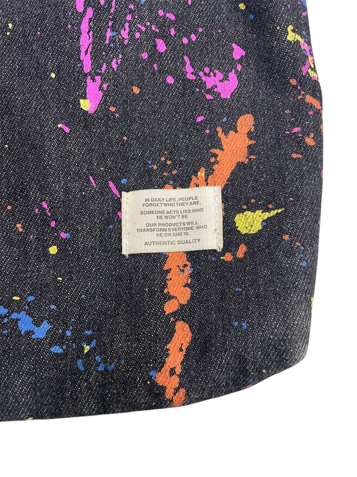 RAGEBLUE RAGEBLUE Harajuku Paint-Splatter Denim Shoulder Bag Size ONE SIZE - 6 Thumbnail