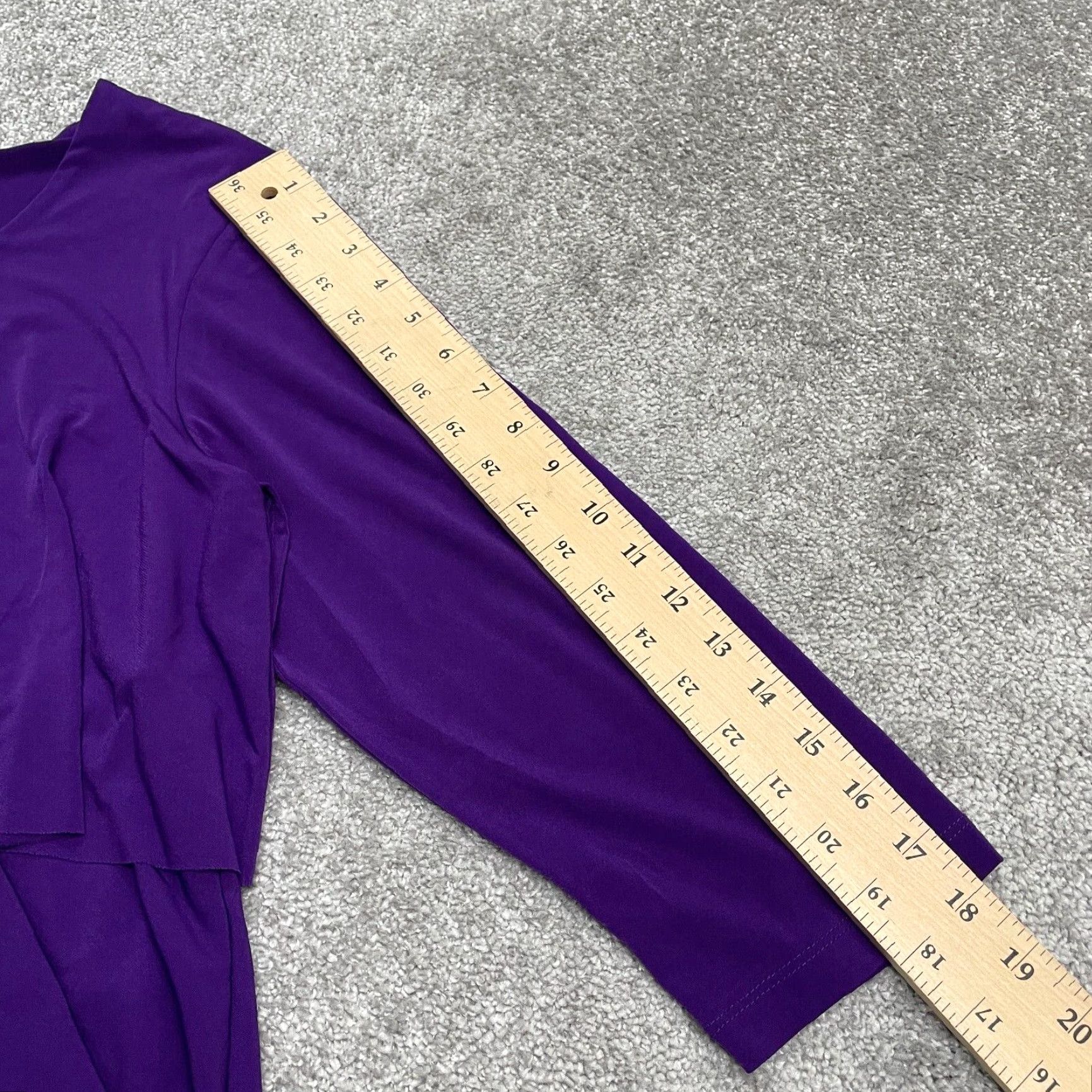 Vintage Susan Graver Blouse Shirt Women M Purple Long Sleeve Tunic Layered Casual Stretch Regular Knit Polyester Spandex Casual, Travel, Workwear Womens Size M / US 6-8 / IT 42-44 - 7 Thumbnail