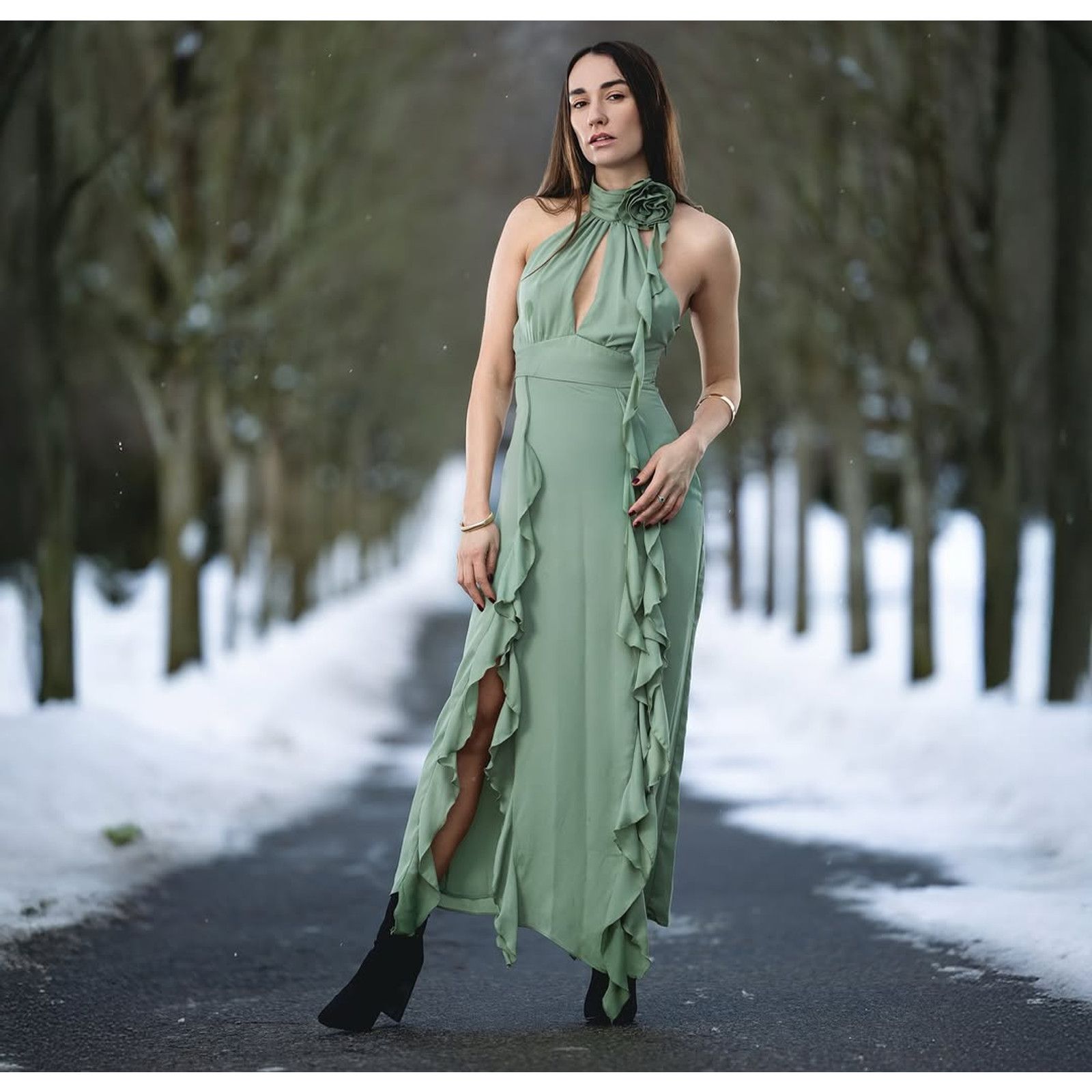 Zara ZARA BLOGGER FAVE!!! Green Ruffled Midi Dress NWT Size M / US 6-8 / IT 42-44 - 10 Thumbnail