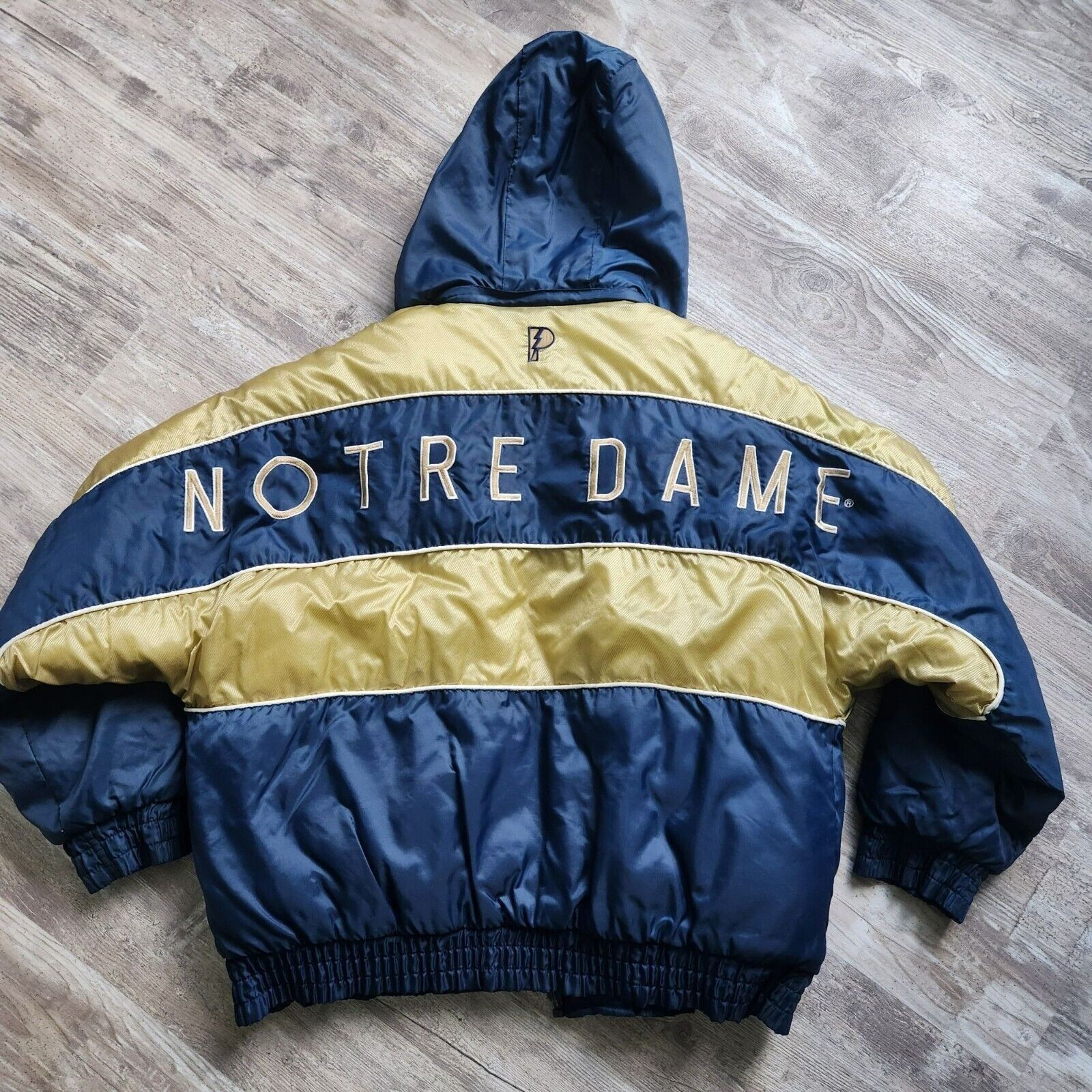 Pro Player Vtg Y2K Notre Dame Reversible Puffer Bomber Jacket Hood Embr Size US L / EU 52-54 / 3 - 1 Thumbnail