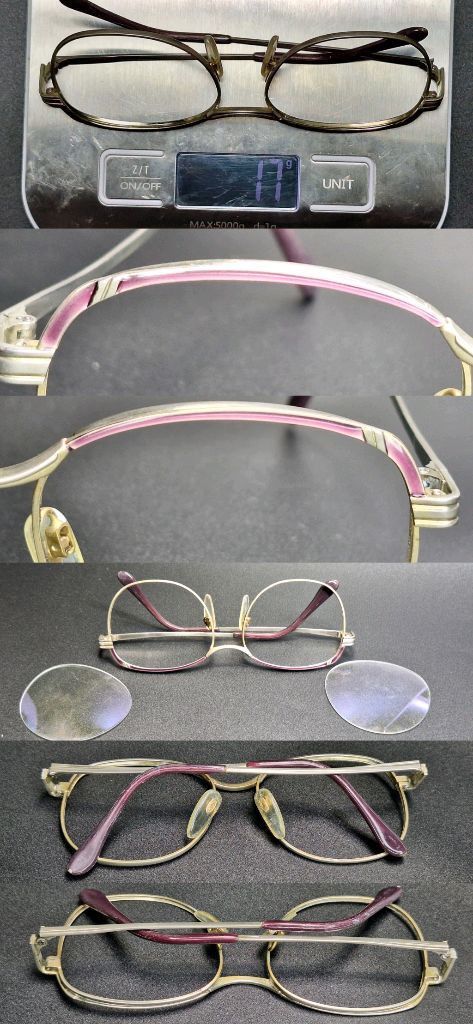Other 90s Japan Vintage Embossing Purple Browline Glasses Frame Size ONE SIZE - 6 Thumbnail