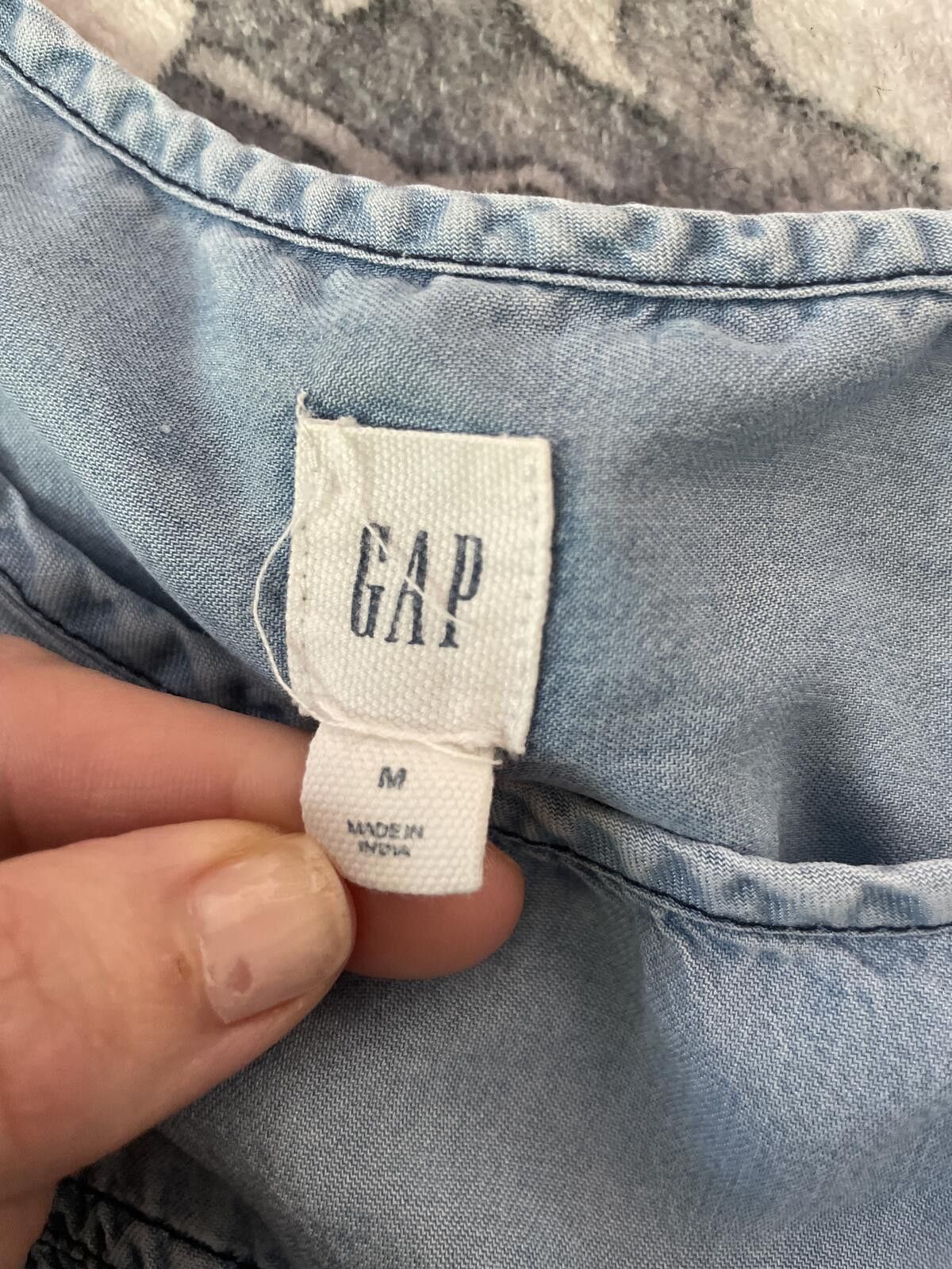 Gap GAP Blouse Top Women's Size Medium Blue Jean Ruffle Whimsy Size M / US 6-8 / IT 42-44 - 2 Thumbnail